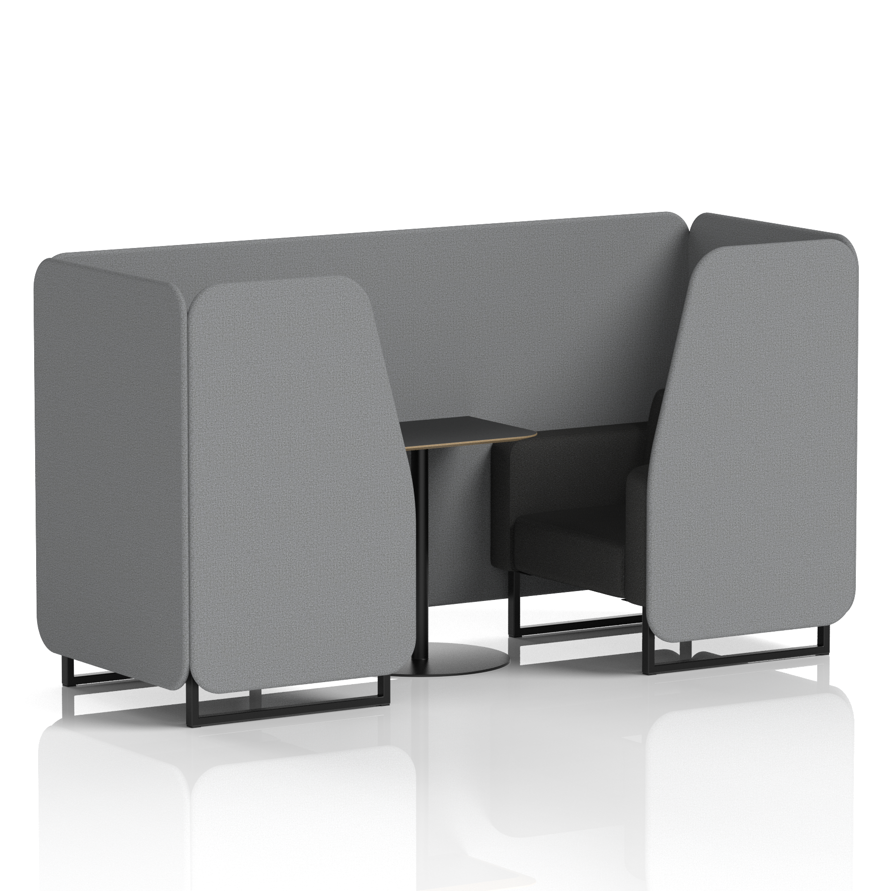Brixworth Booth With Black Legs And Black Table In Two Tone