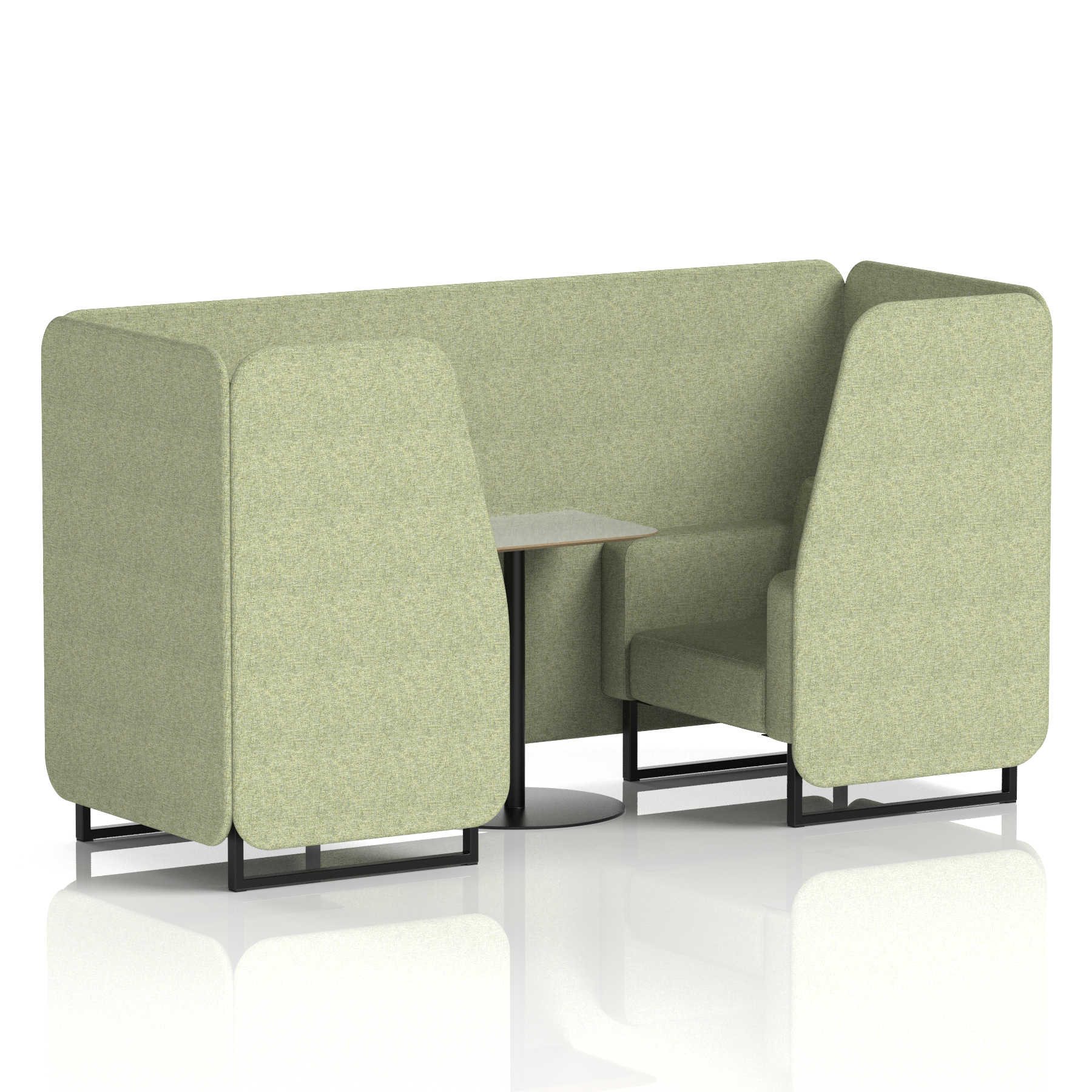 Brixworth Booth With Black Legs And Grey Table In Single Tone