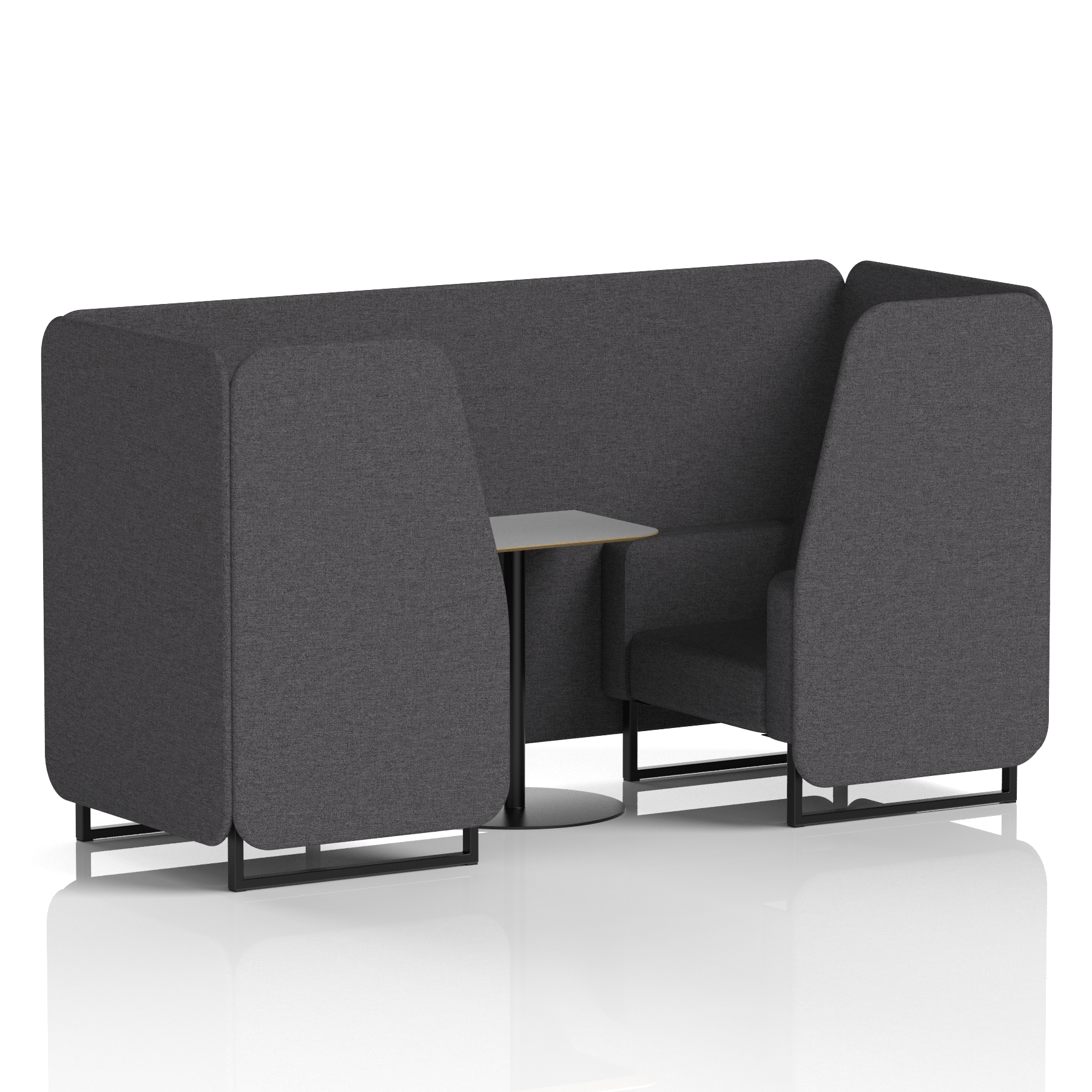 Brixworth Booth With Black Legs And Grey Table In Single Tone