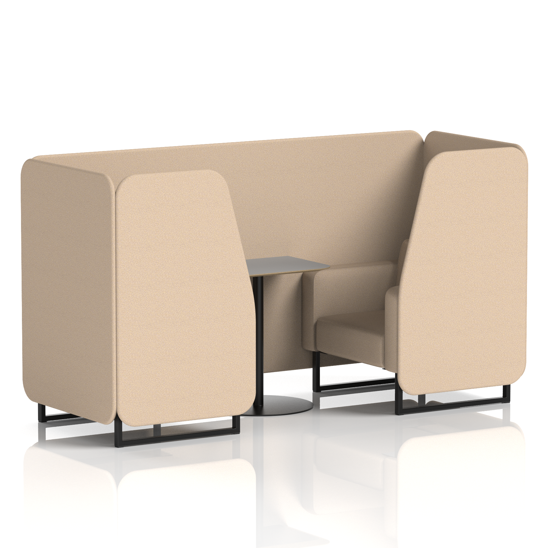 Brixworth Booth With Black Legs And Grey Table In Single Tone