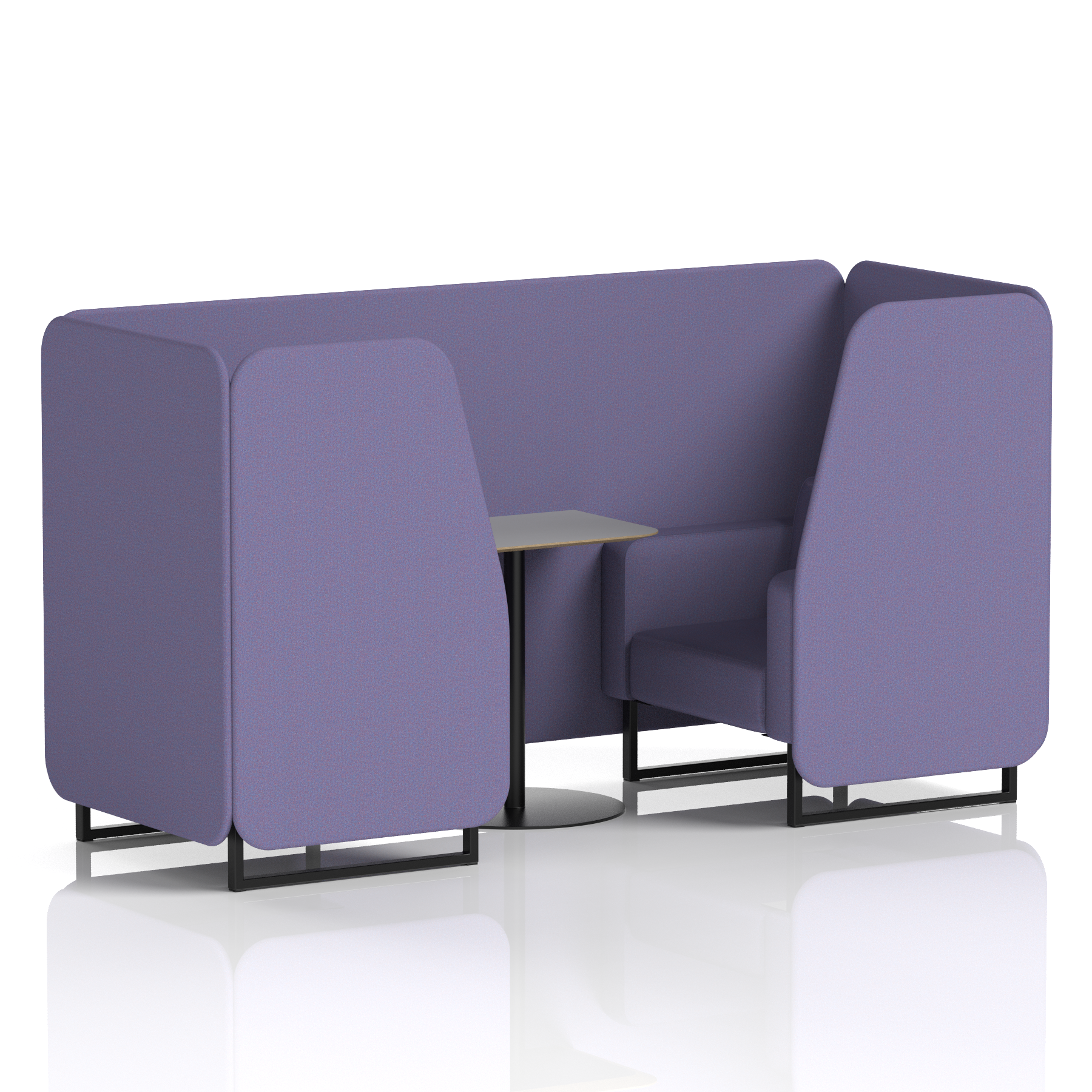 Brixworth Booth With Black Legs And Grey Table In Single Tone