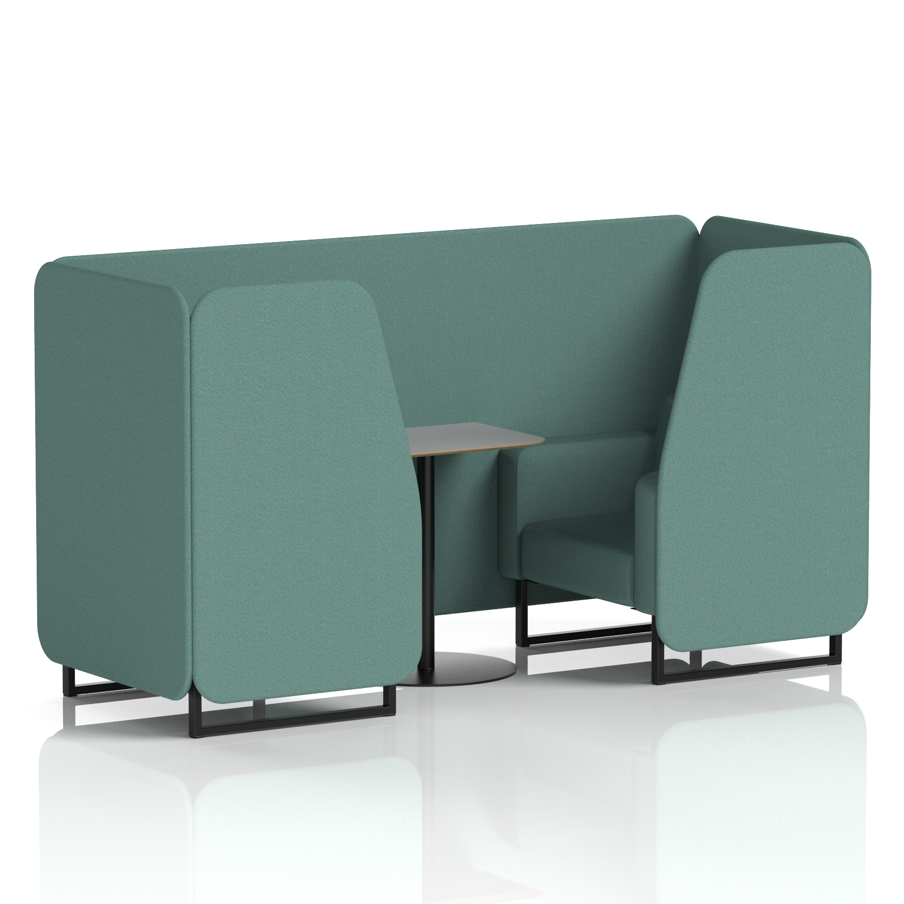 Brixworth Booth With Black Legs And Grey Table In Single Tone