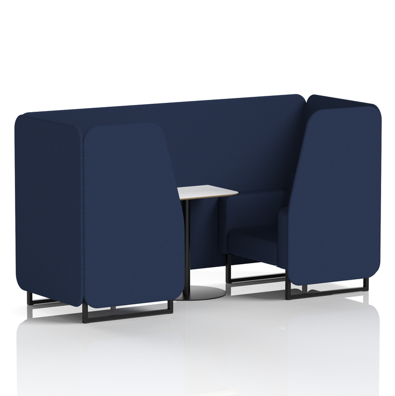 Brixworth Booth With Black Legs And White Table In Single Tone