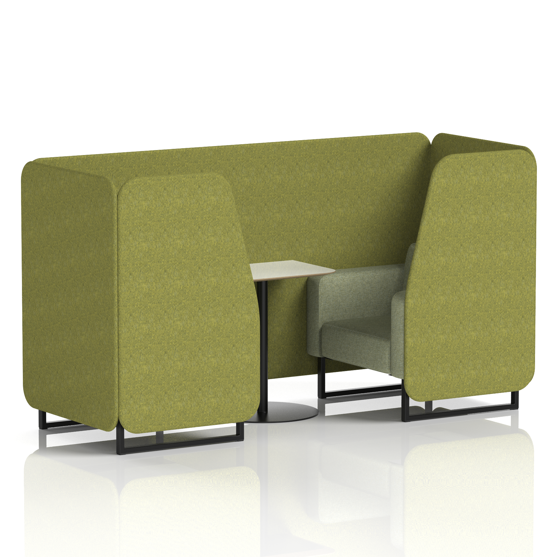 Brixworth Booth With Black Legs And White Table In Two Tone