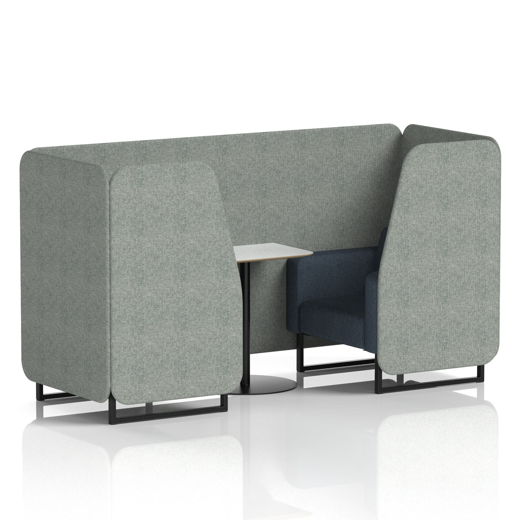 Brixworth Booth With Black Legs And White Table In Two Tone