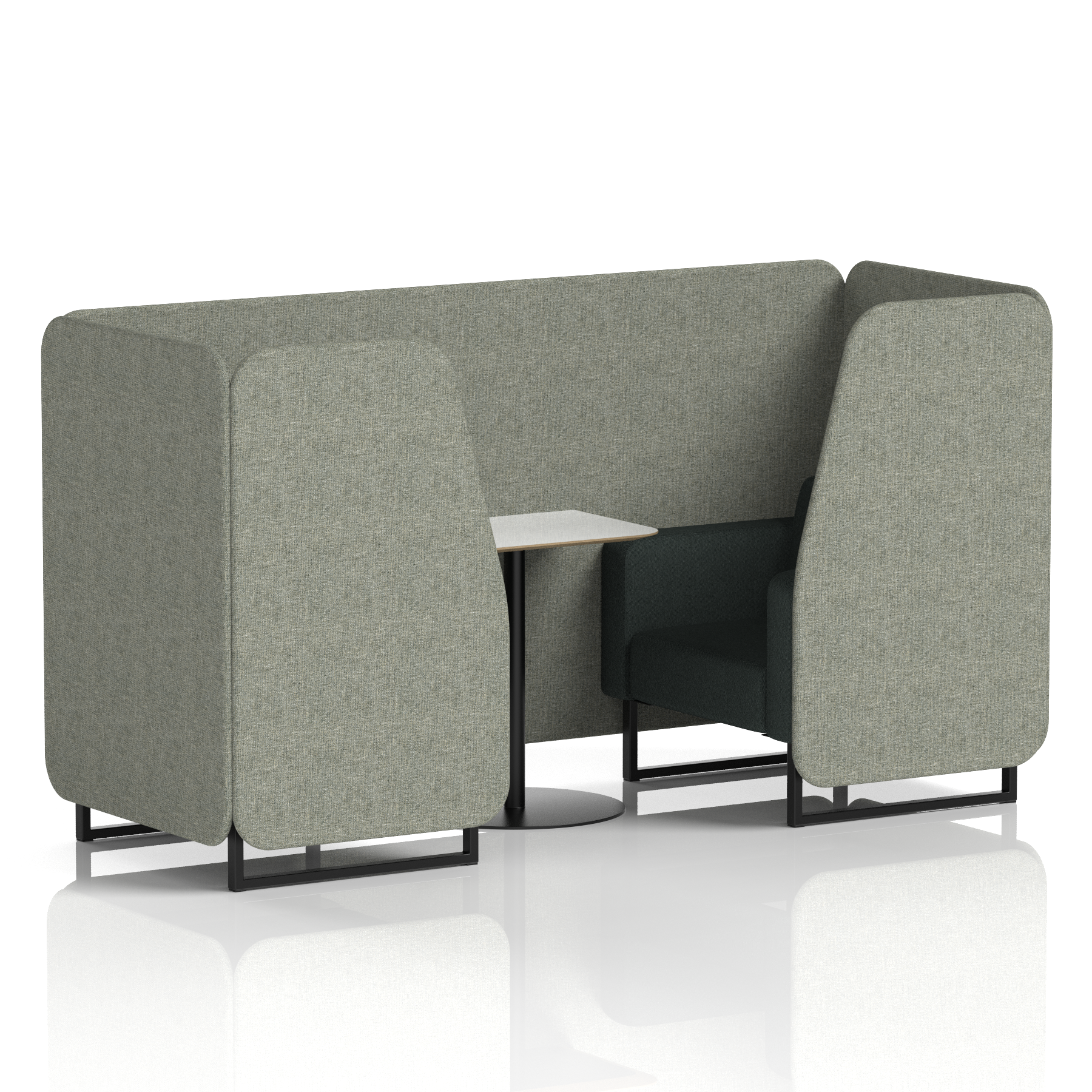 Brixworth Booth With Black Legs And White Table In Two Tone