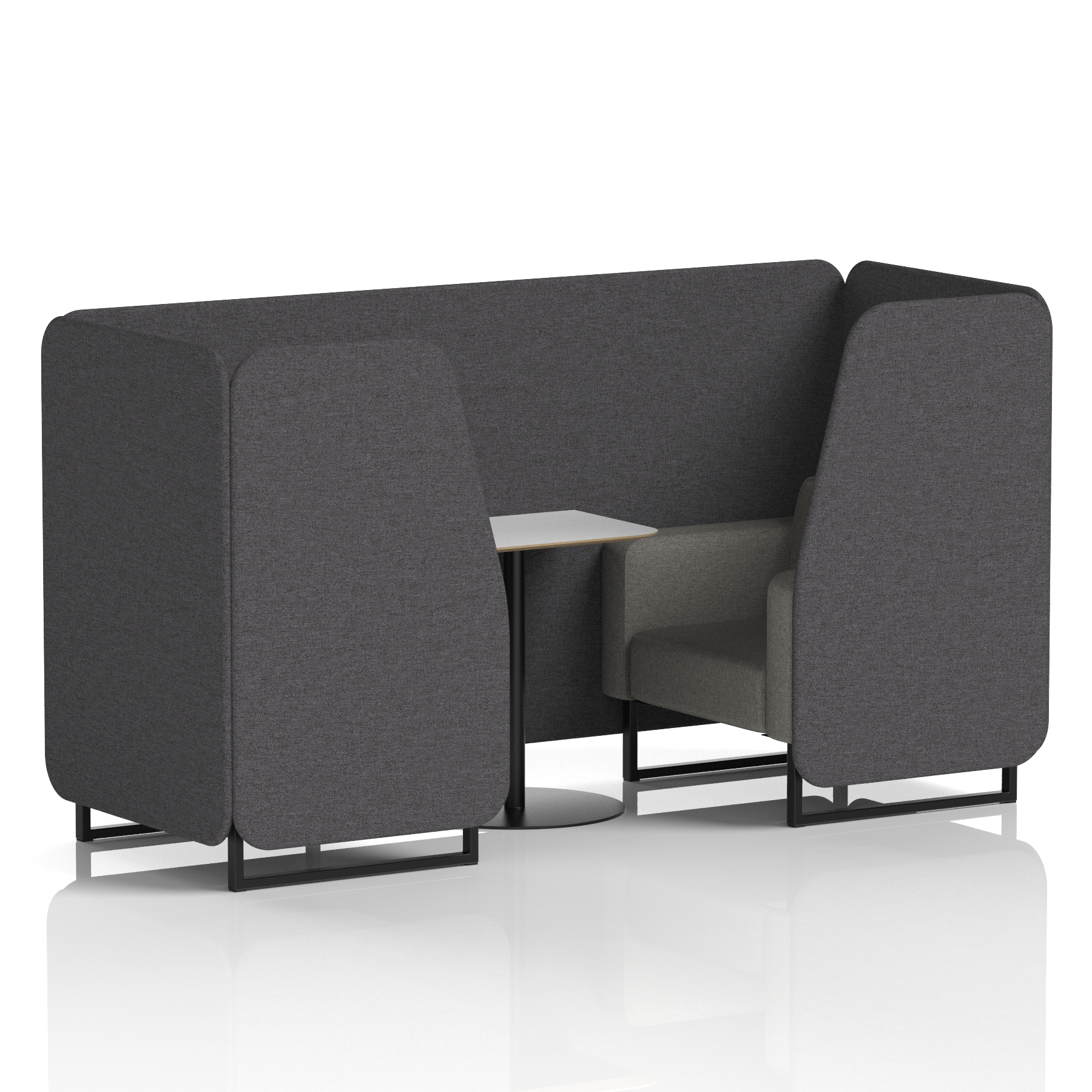 Brixworth Booth With Black Legs And White Table In Two Tone
