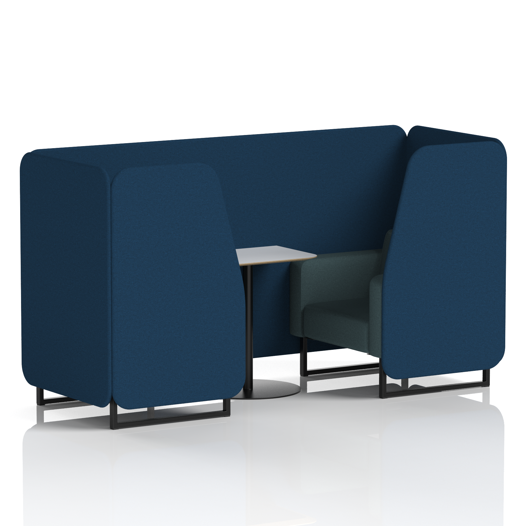 Brixworth Booth With Black Legs And White Table In Two Tone