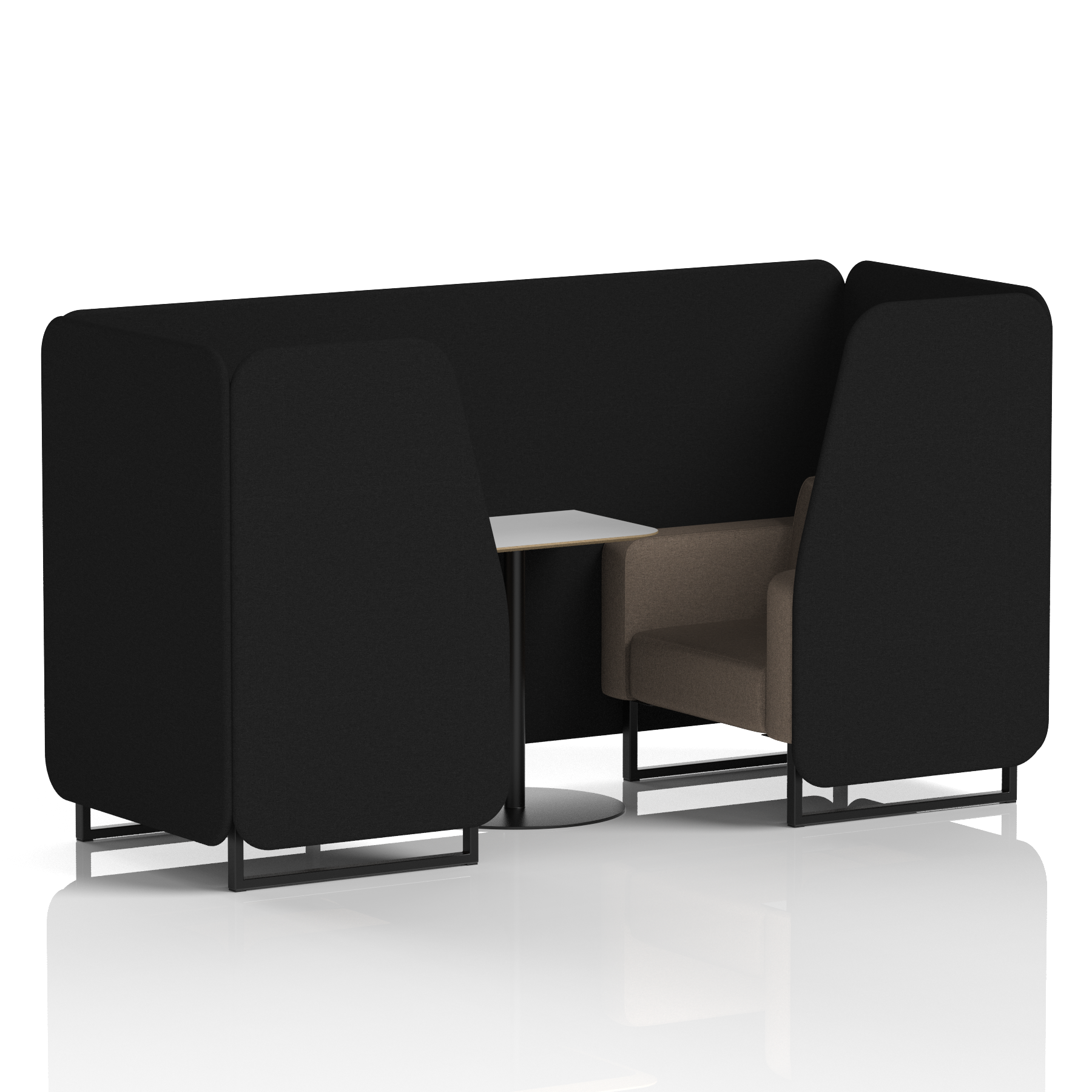 Brixworth Booth With Black Legs And White Table In Two Tone