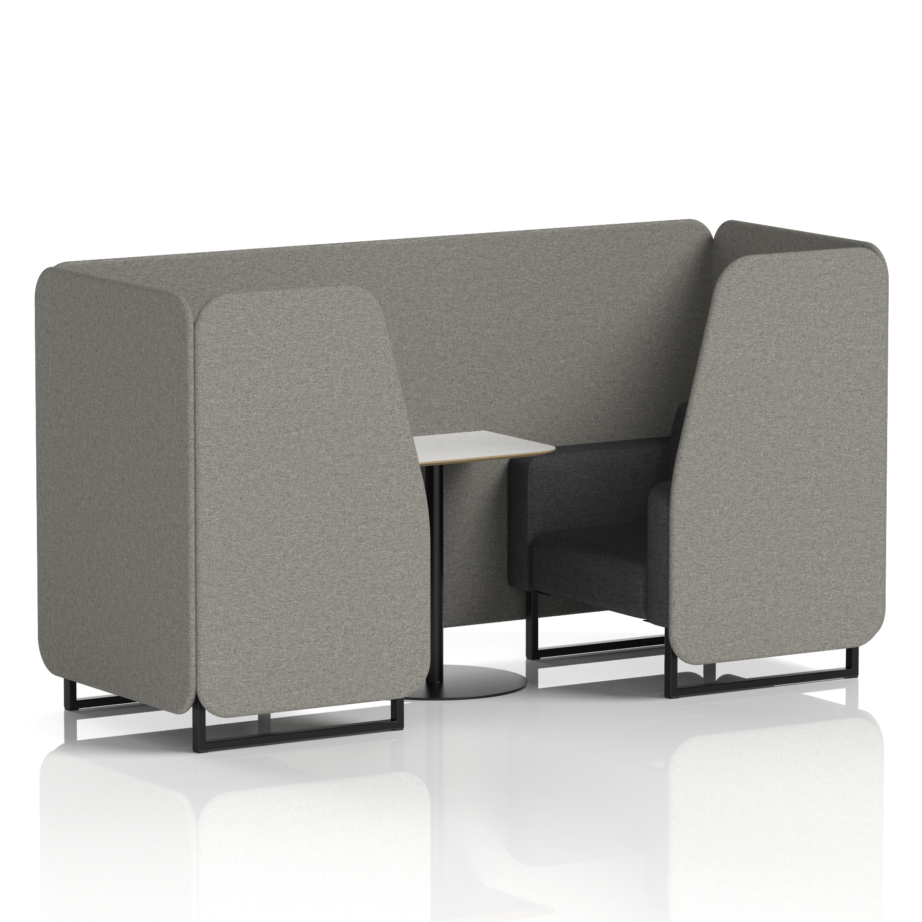Brixworth Booth With Black Legs And White Table In Two Tone