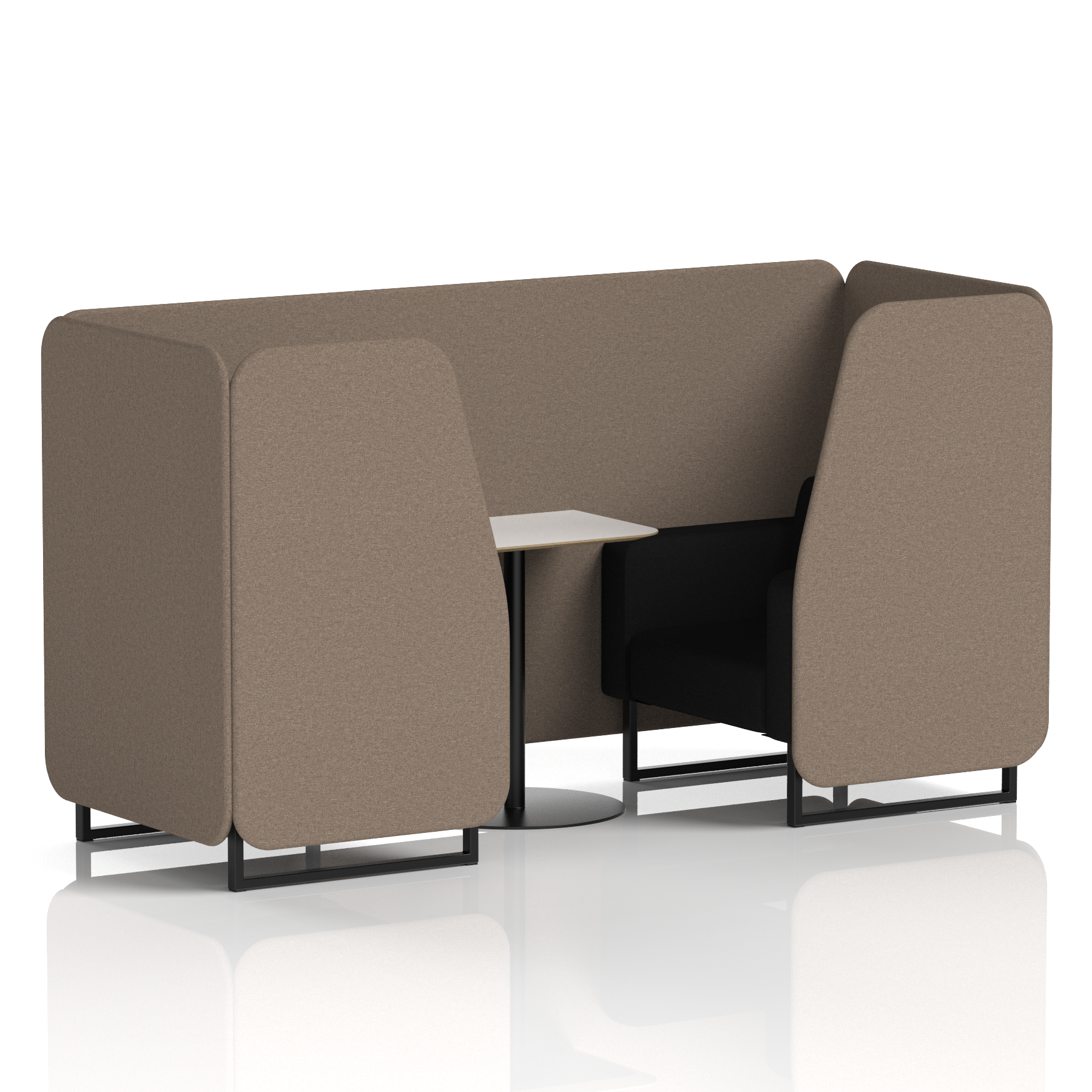 Brixworth Booth With Black Legs And White Table In Two Tone