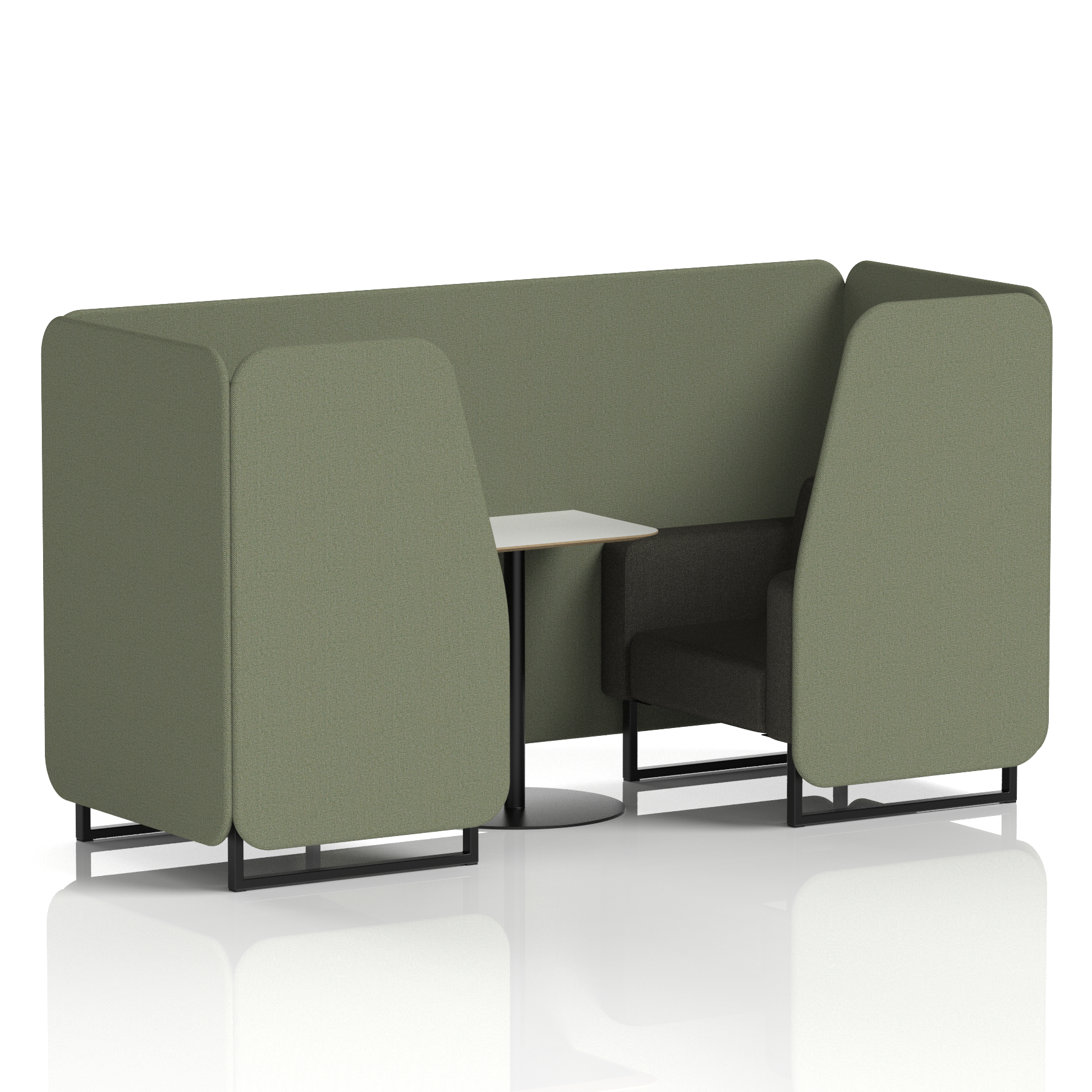 Brixworth Booth With Black Legs And White Table In Two Tone