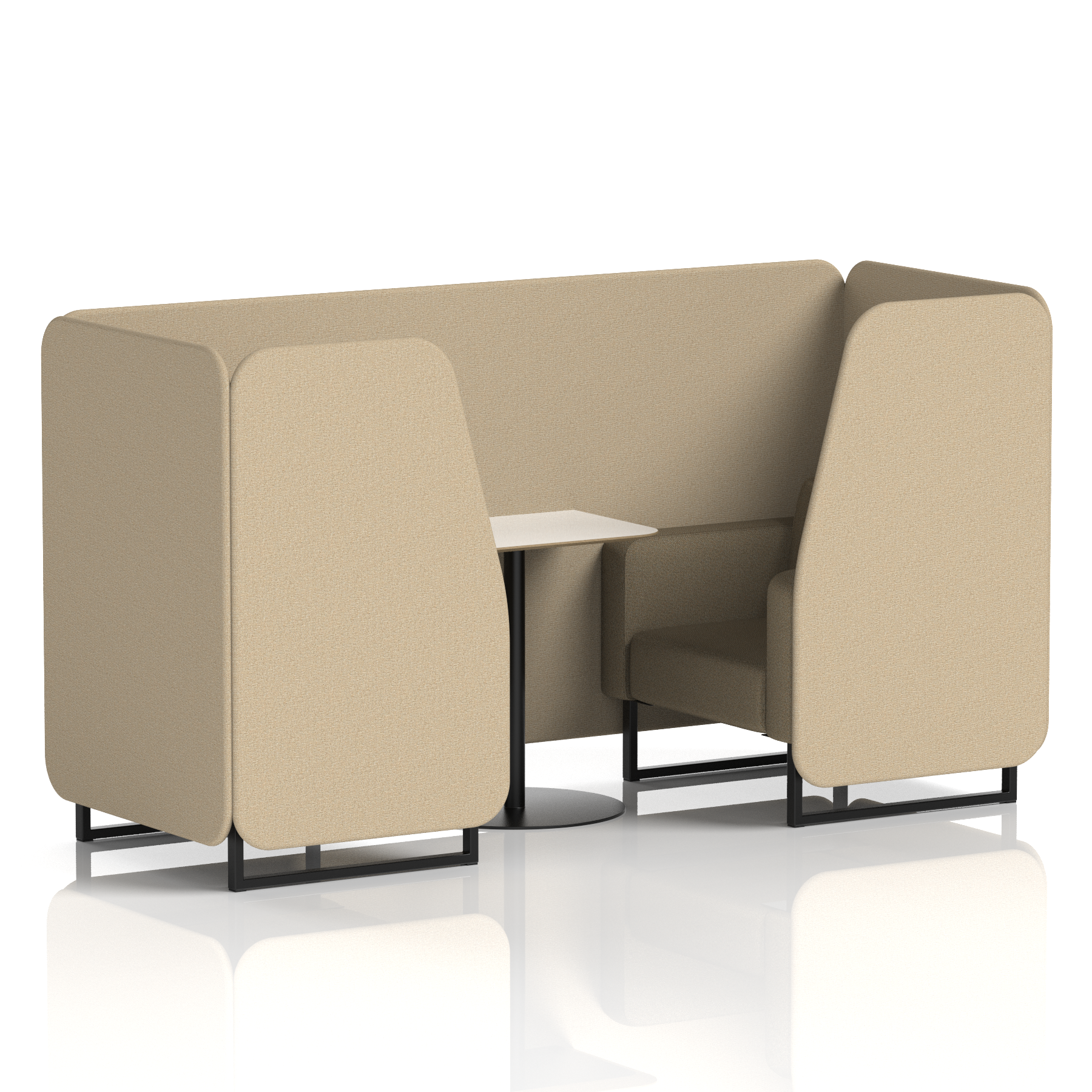 Brixworth Booth With Black Legs And White Table In Two Tone