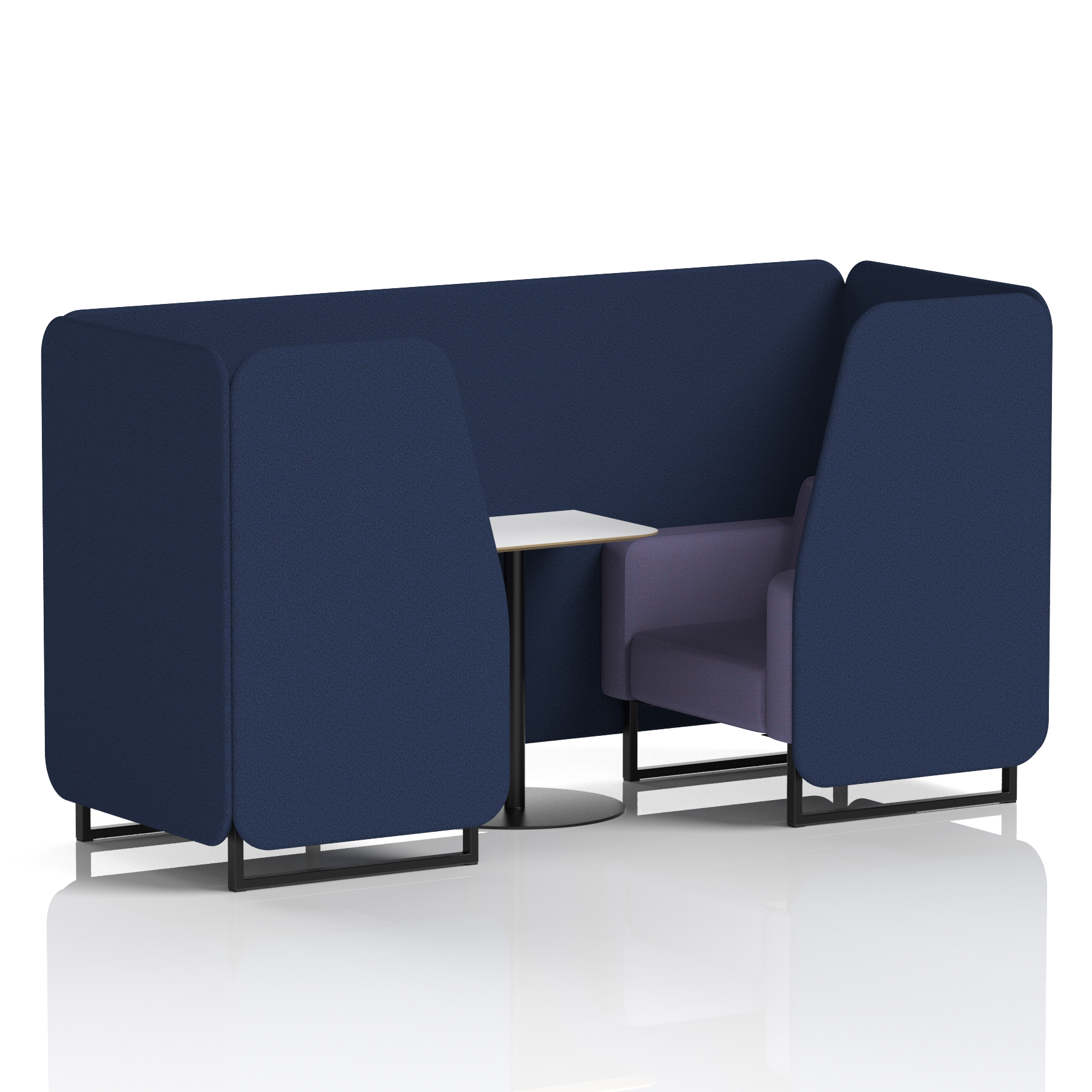 Brixworth Booth With Black Legs And White Table In Two Tone