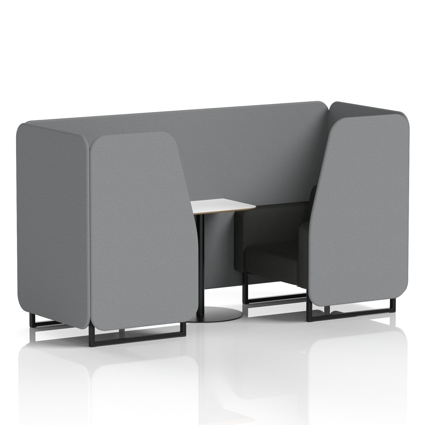 Brixworth Booth With Black Legs And White Table In Two Tone