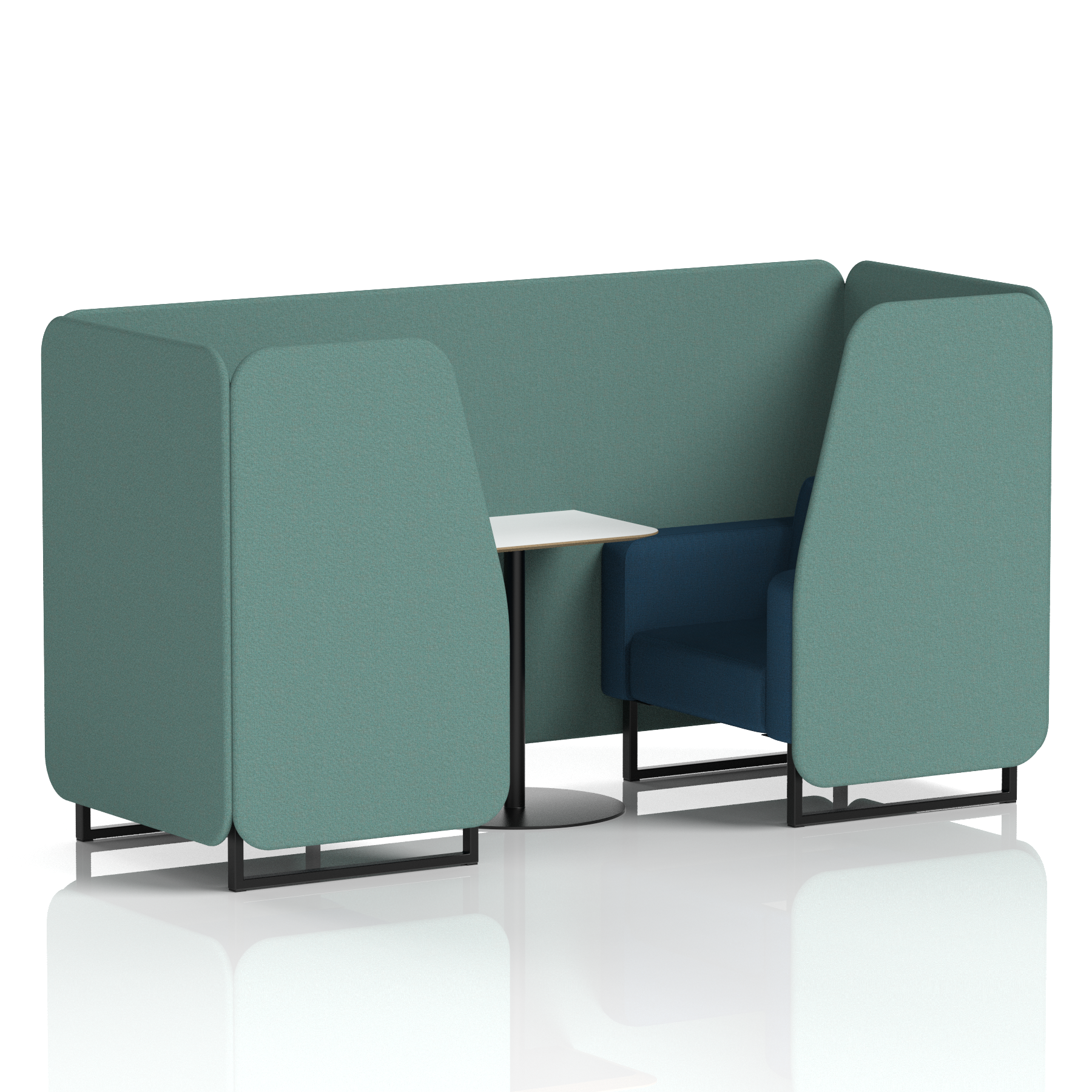 Brixworth Booth With Black Legs And White Table In Two Tone