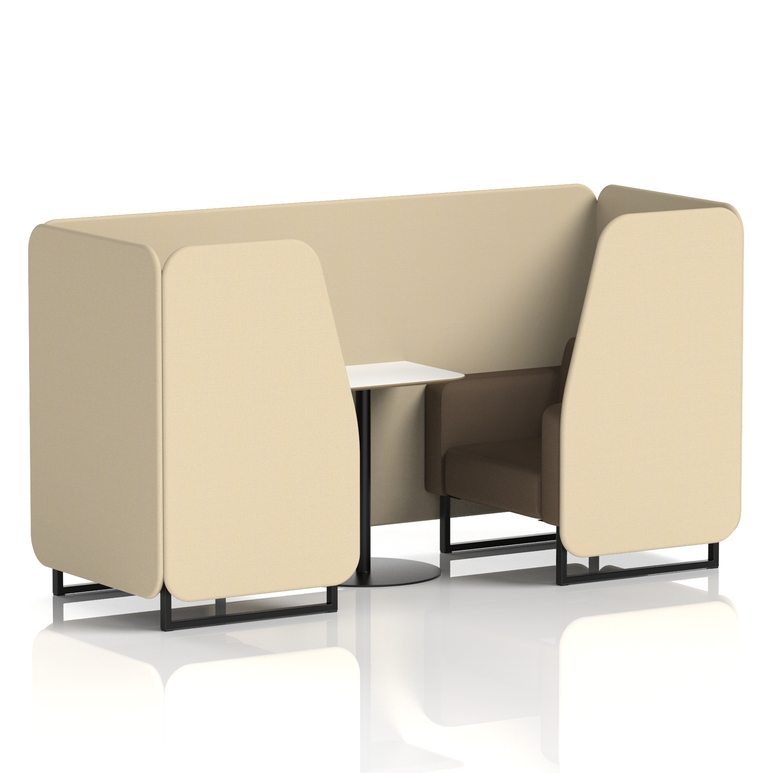 Brixworth Booth With Black Legs And White Table In Two Tone