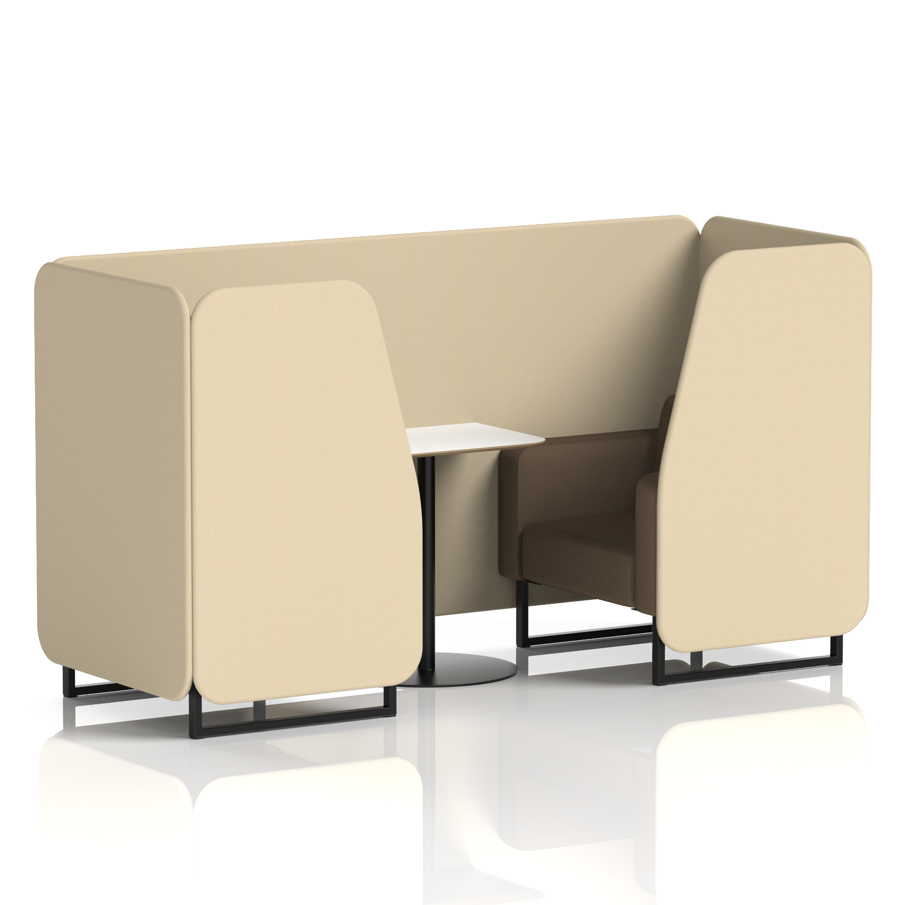 Brixworth Booth With Black Legs And White Table In Two Tone