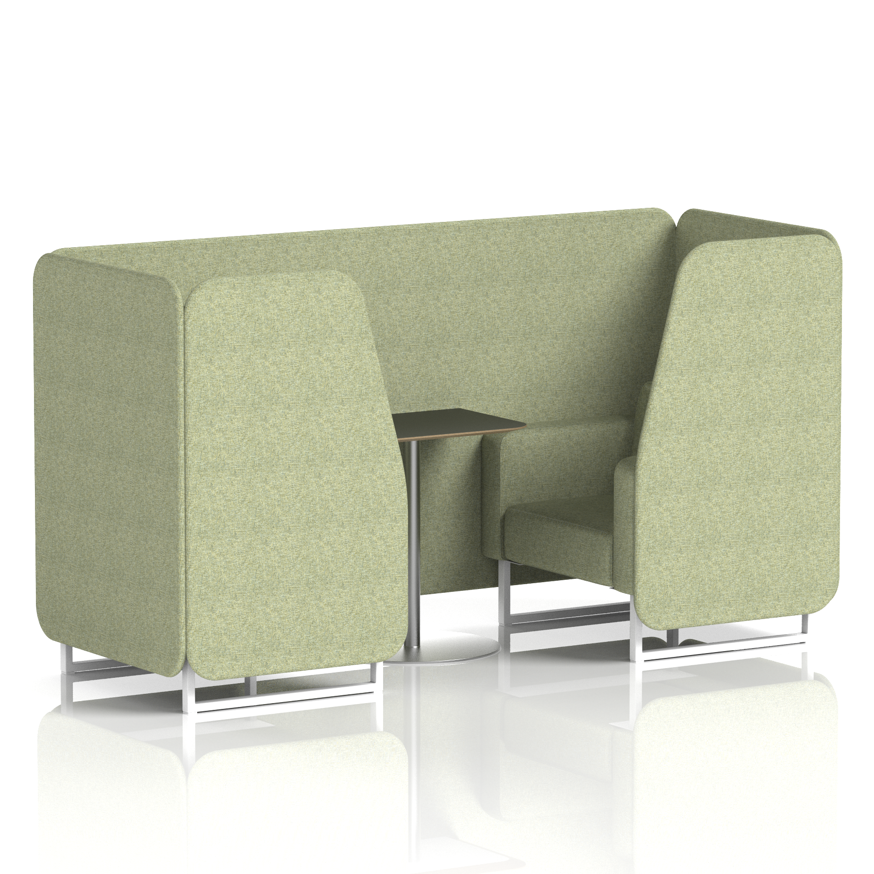 Brixworth Booth With White Legs And Black Table In Single Tone