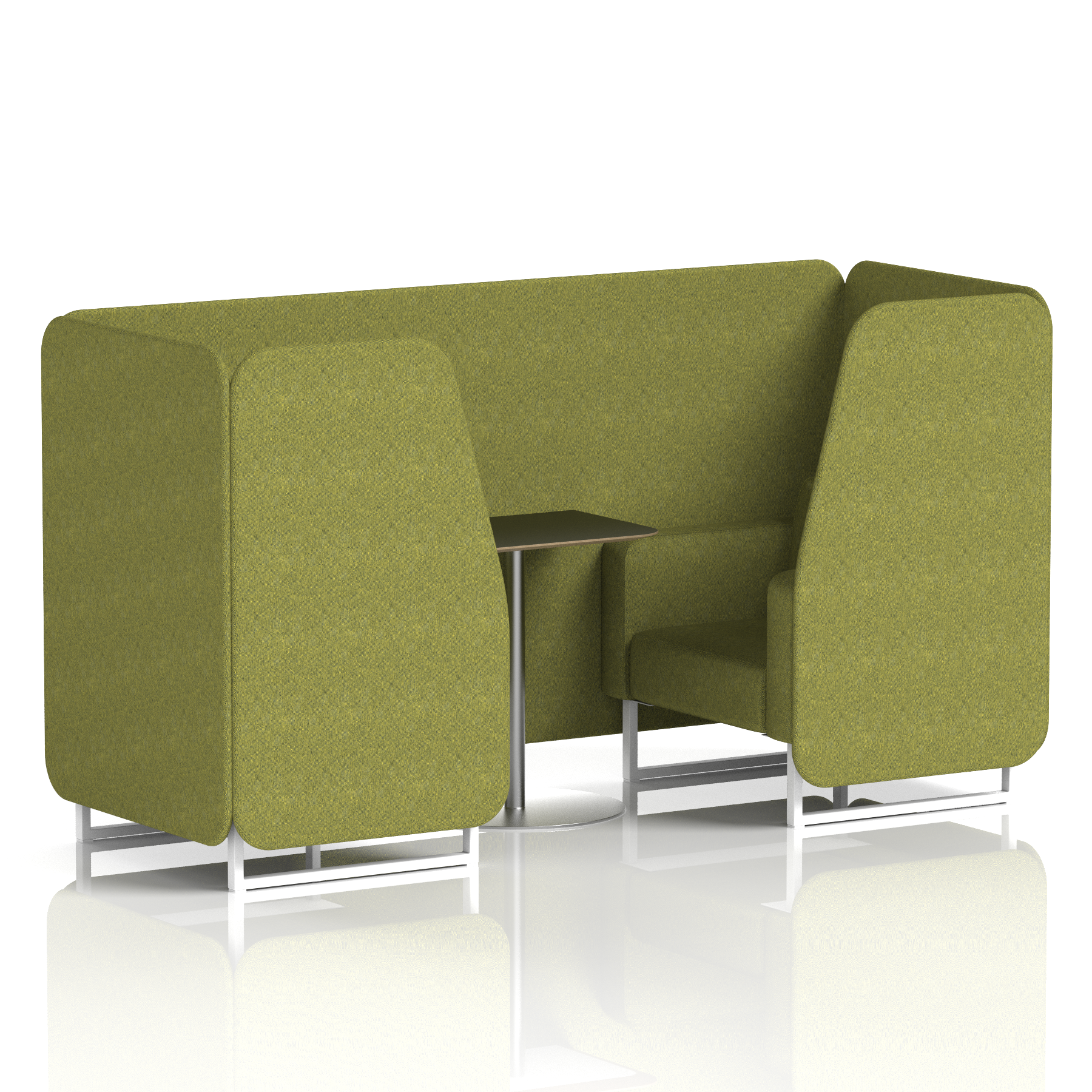 Brixworth Booth With White Legs And Black Table In Single Tone