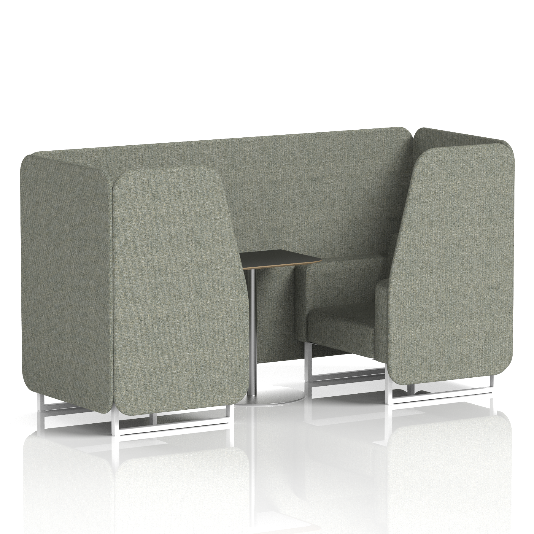 Brixworth Booth With White Legs And Black Table In Single Tone