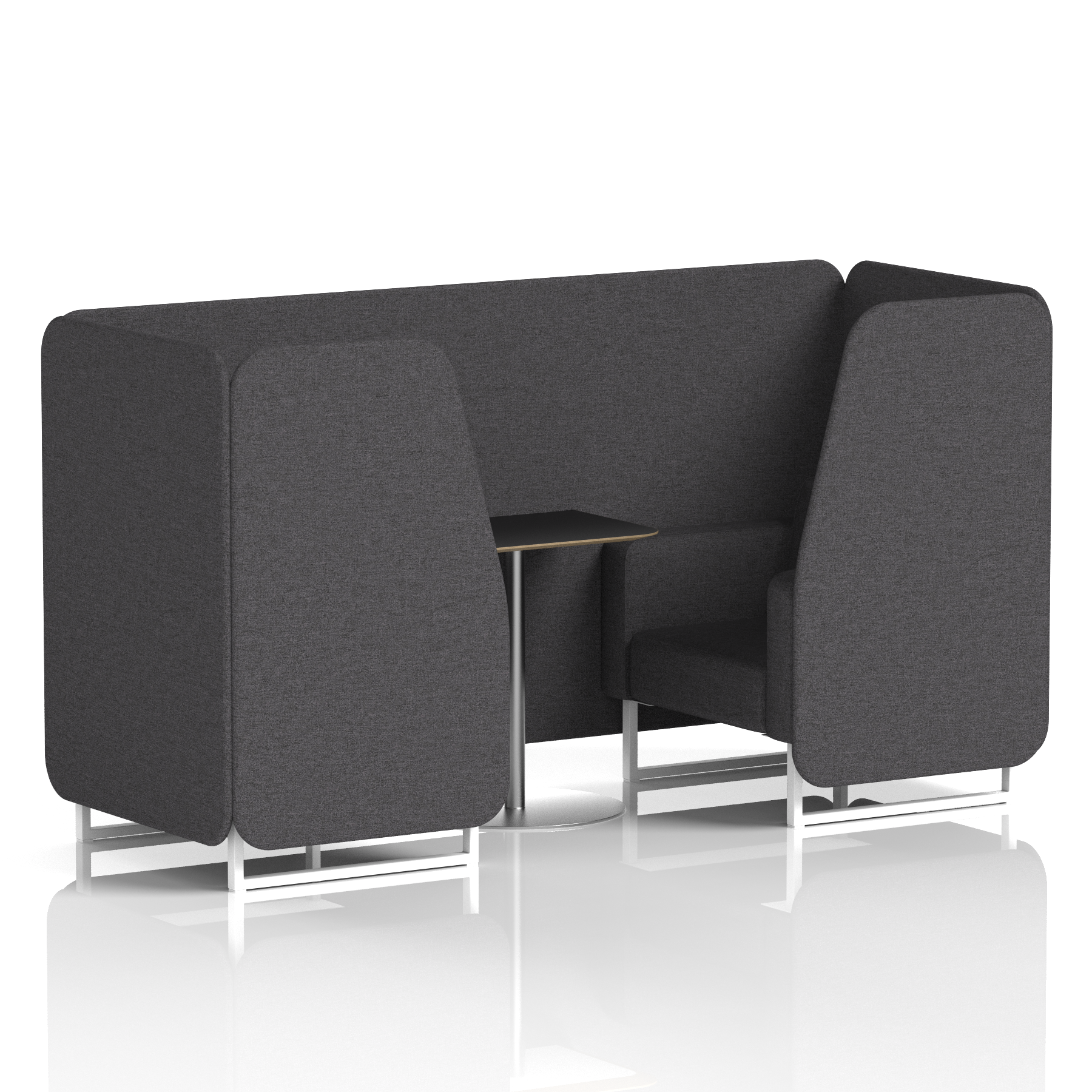 Brixworth Booth With White Legs And Black Table In Single Tone