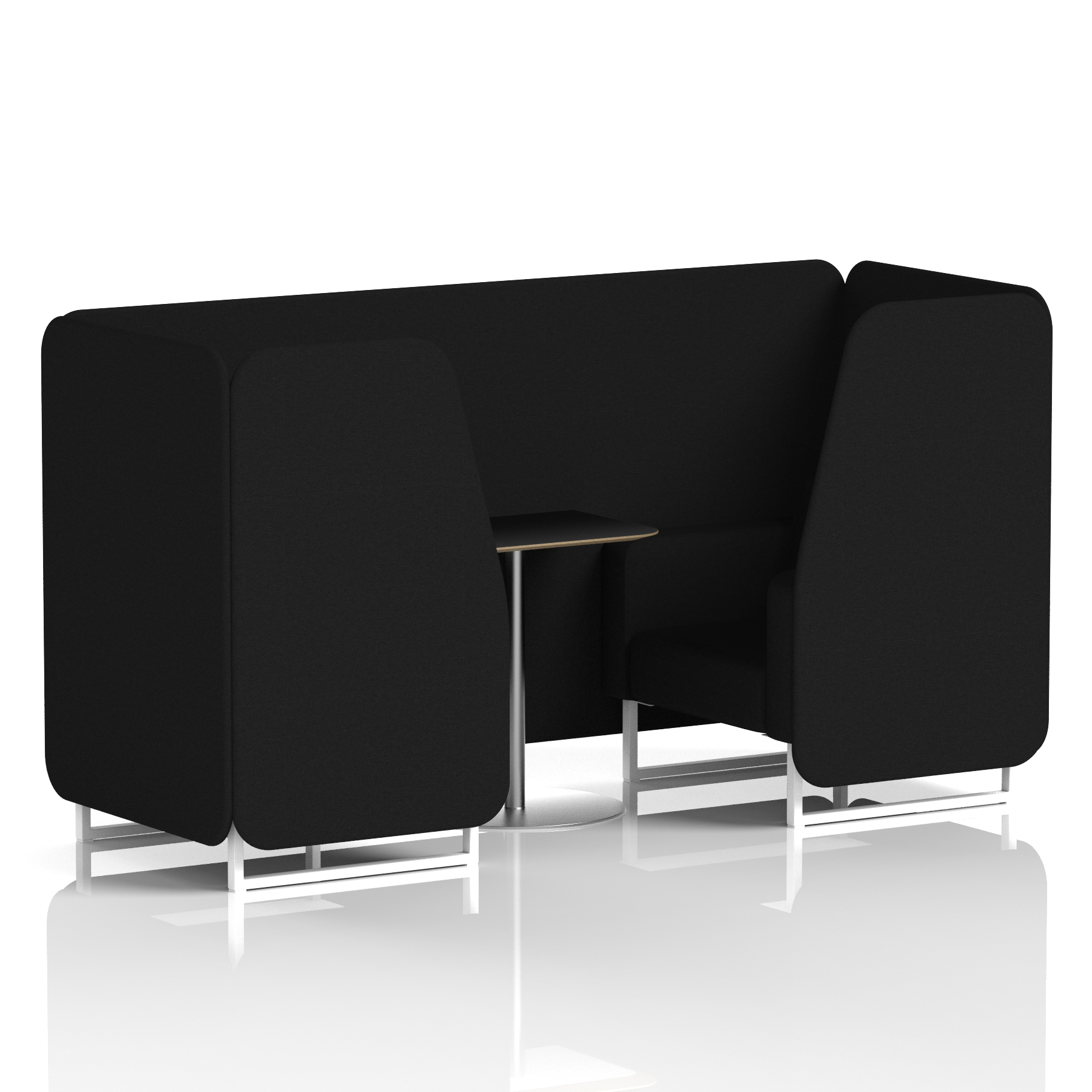 Brixworth Booth With White Legs And Black Table In Single Tone