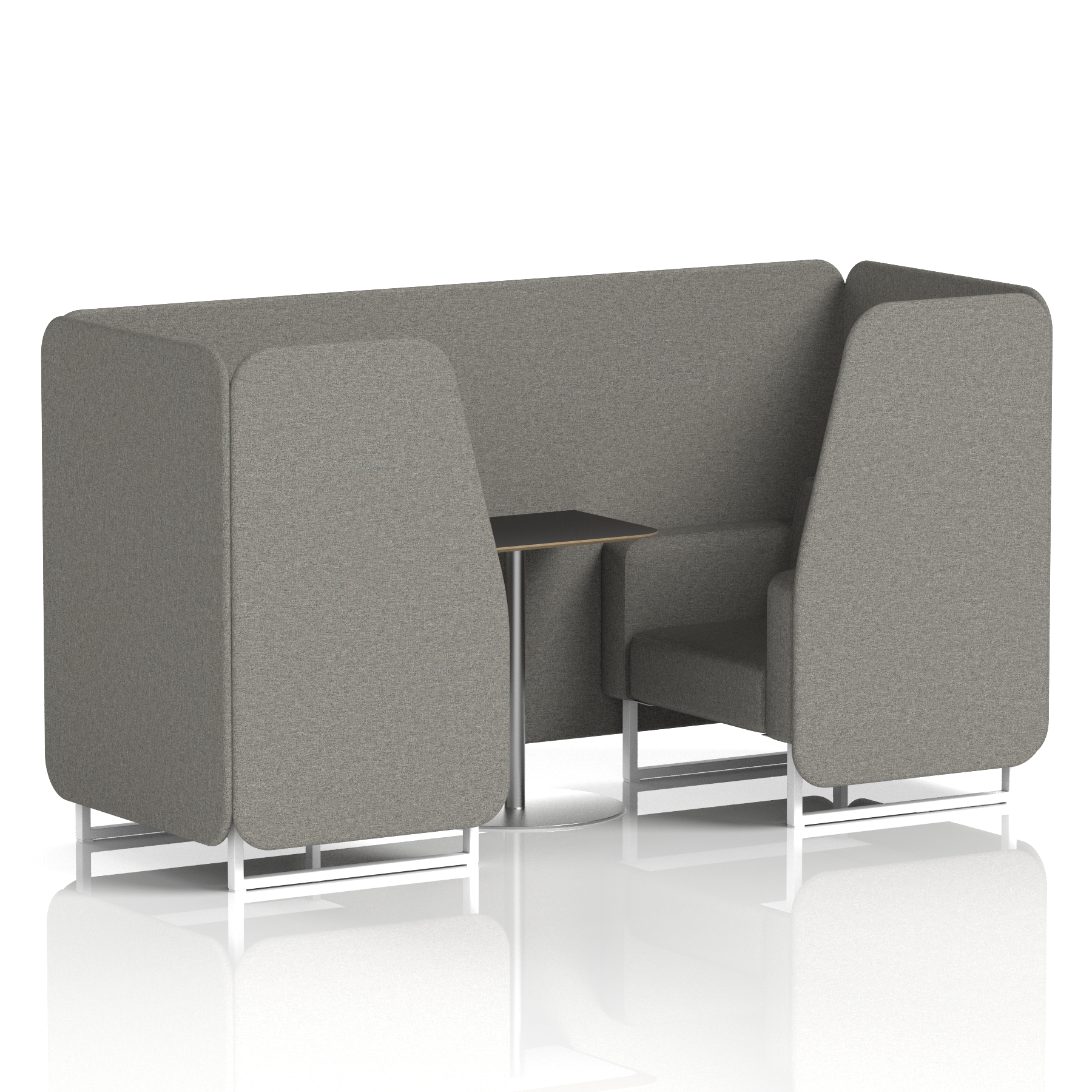 Brixworth Booth With White Legs And Black Table In Single Tone