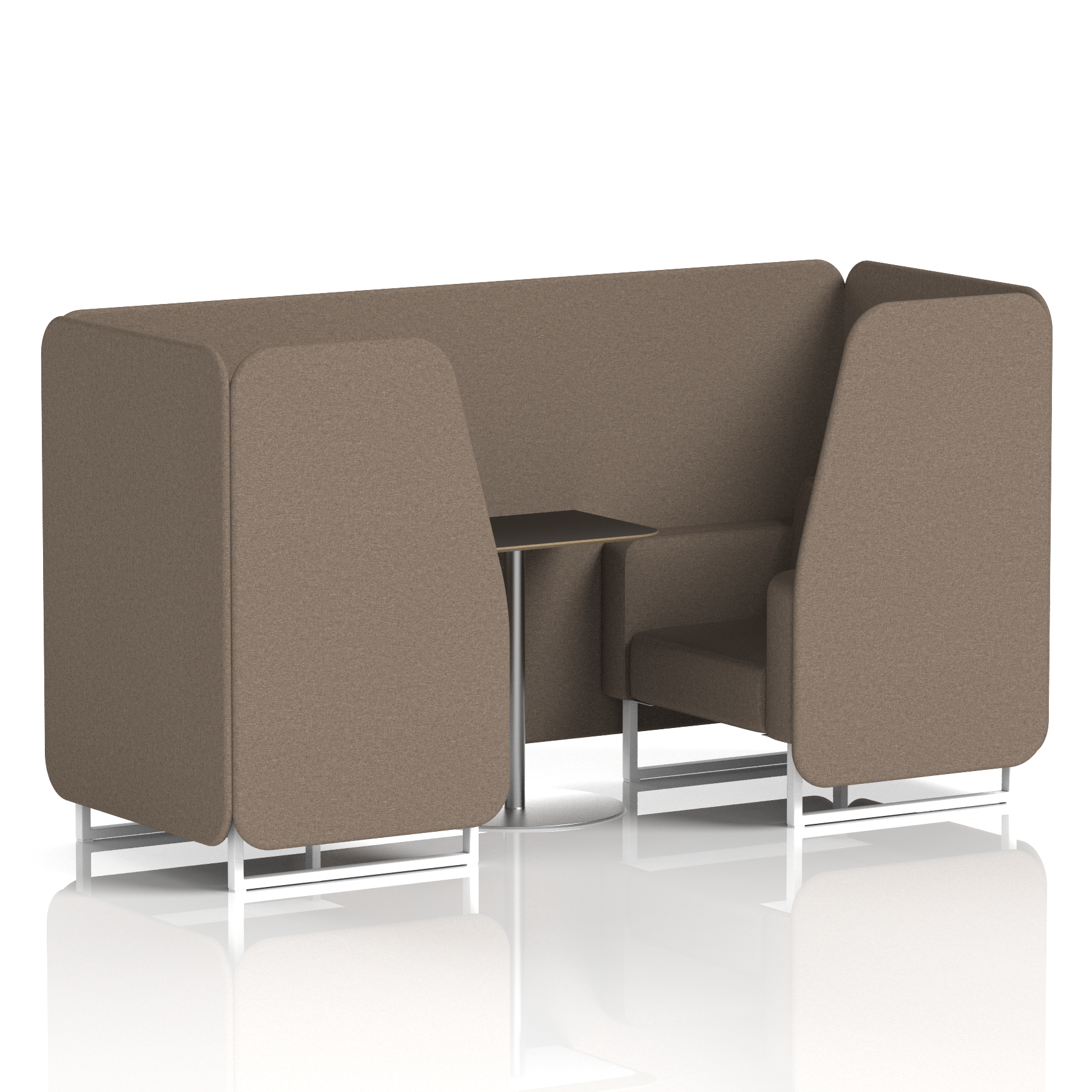 Brixworth Booth With White Legs And Black Table In Single Tone