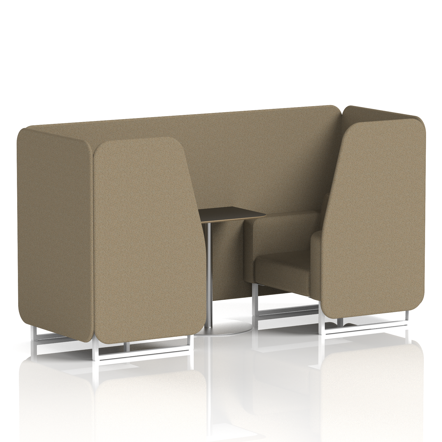 Brixworth Booth With White Legs And Black Table In Single Tone