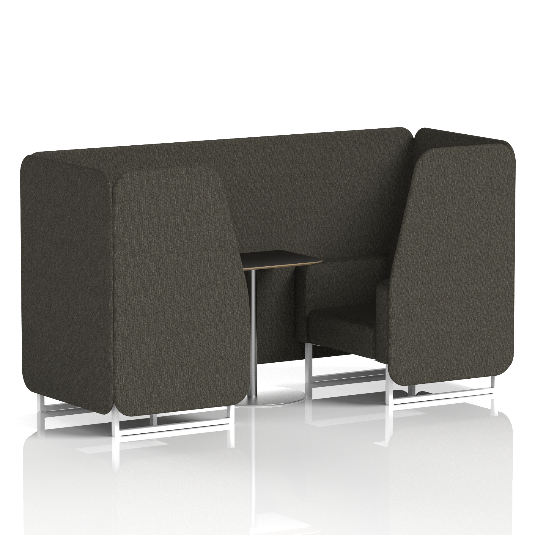 Brixworth Booth With White Legs And Black Table In Single Tone