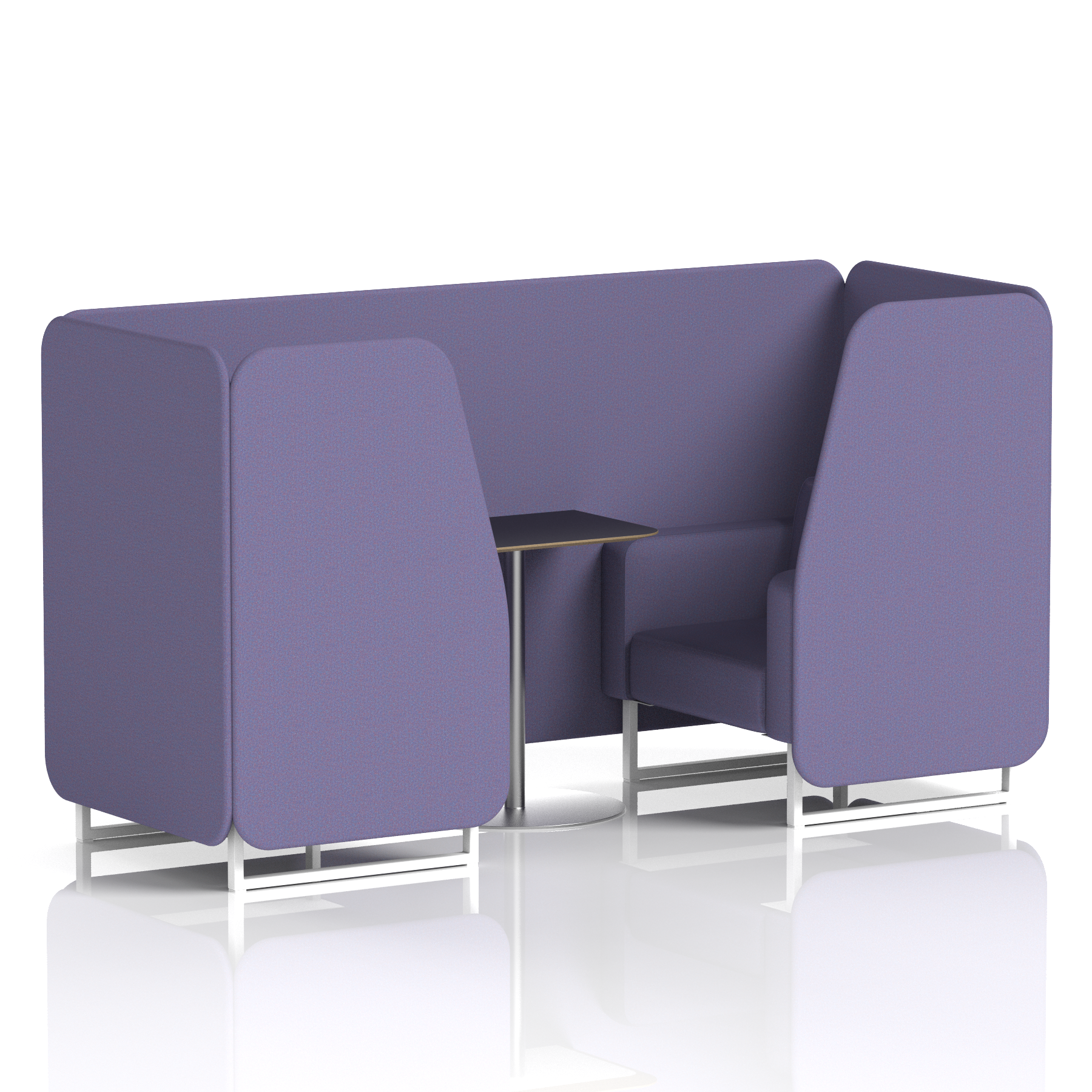 Brixworth Booth With White Legs And Black Table In Single Tone