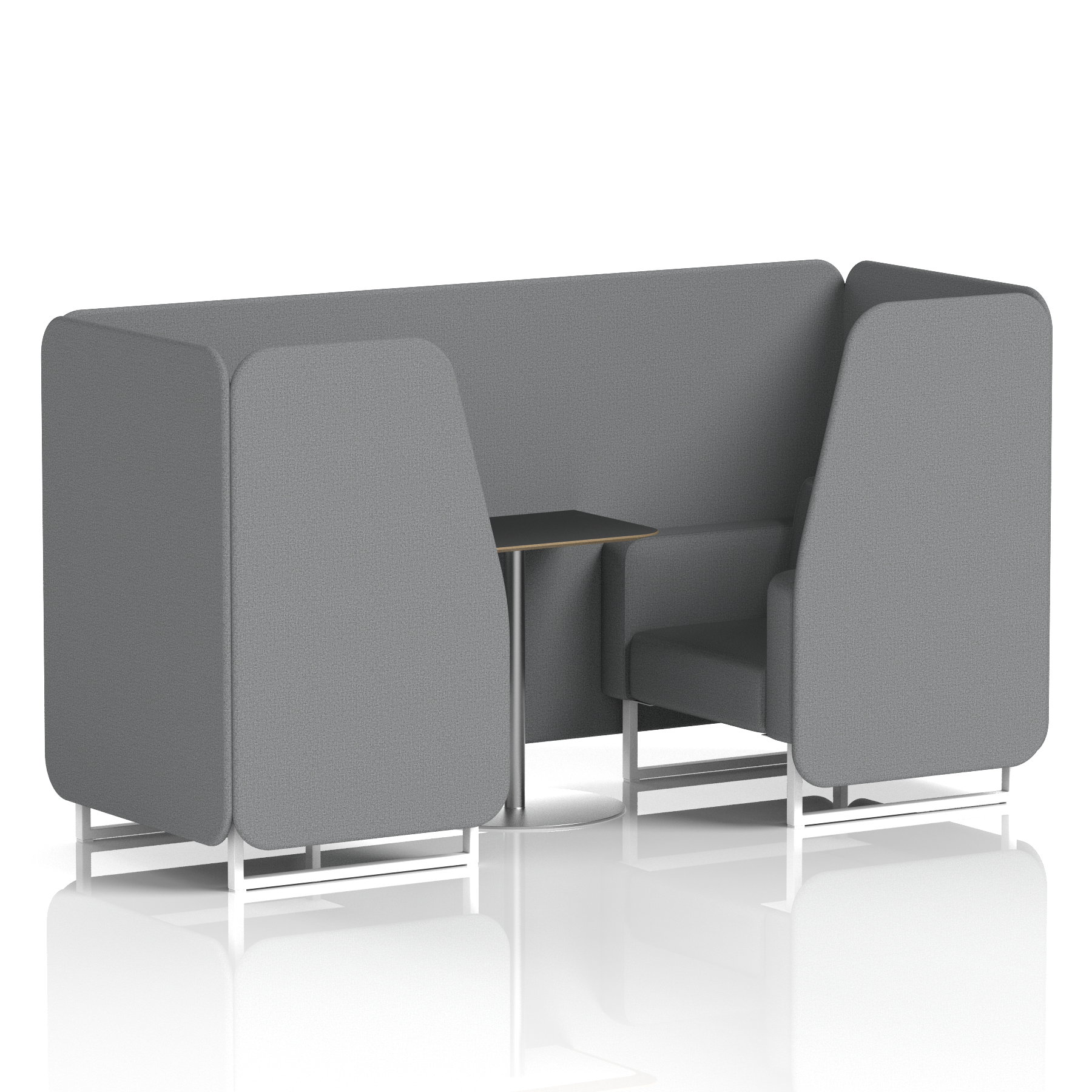 Brixworth Booth With White Legs And Black Table In Single Tone