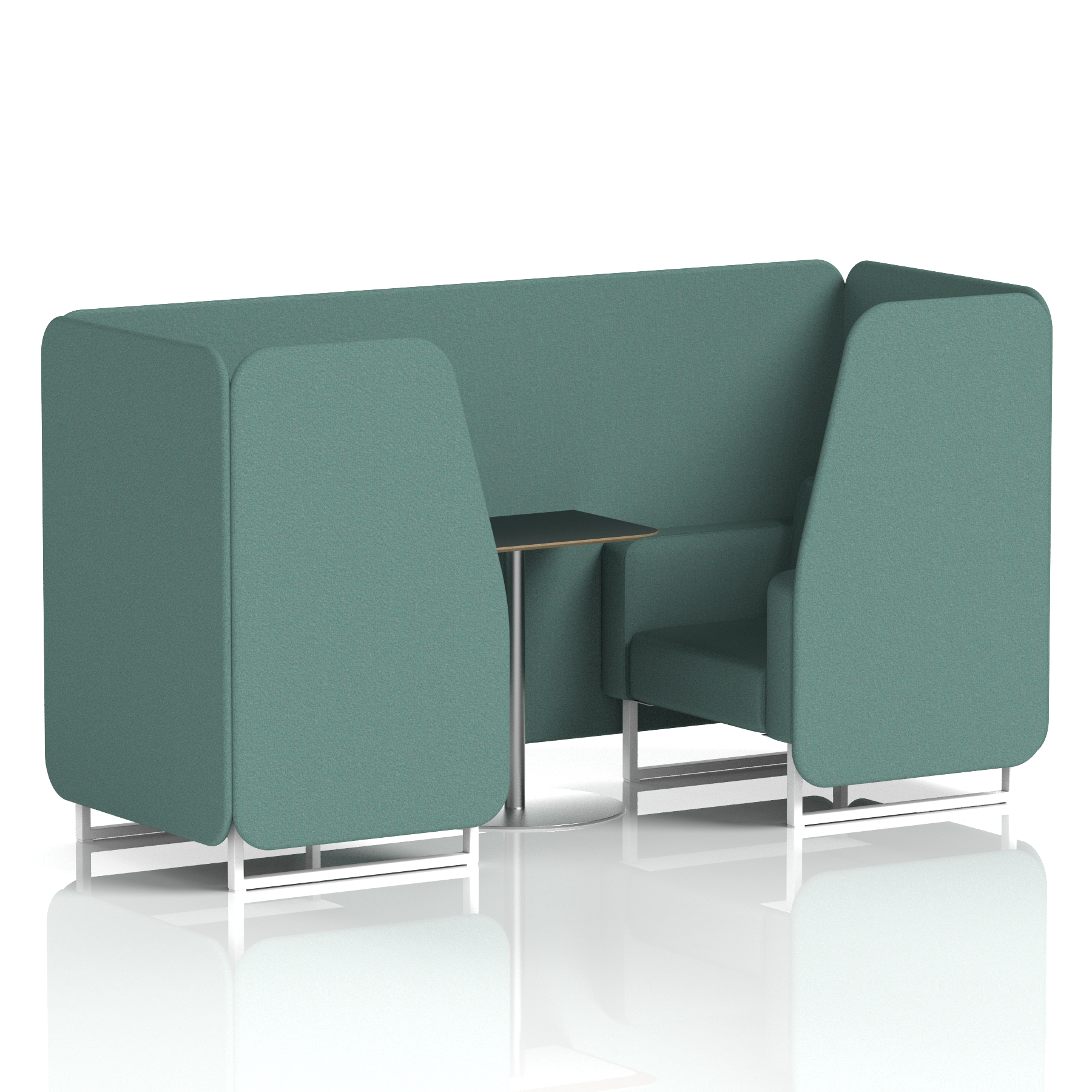 Brixworth Booth With White Legs And Black Table In Single Tone