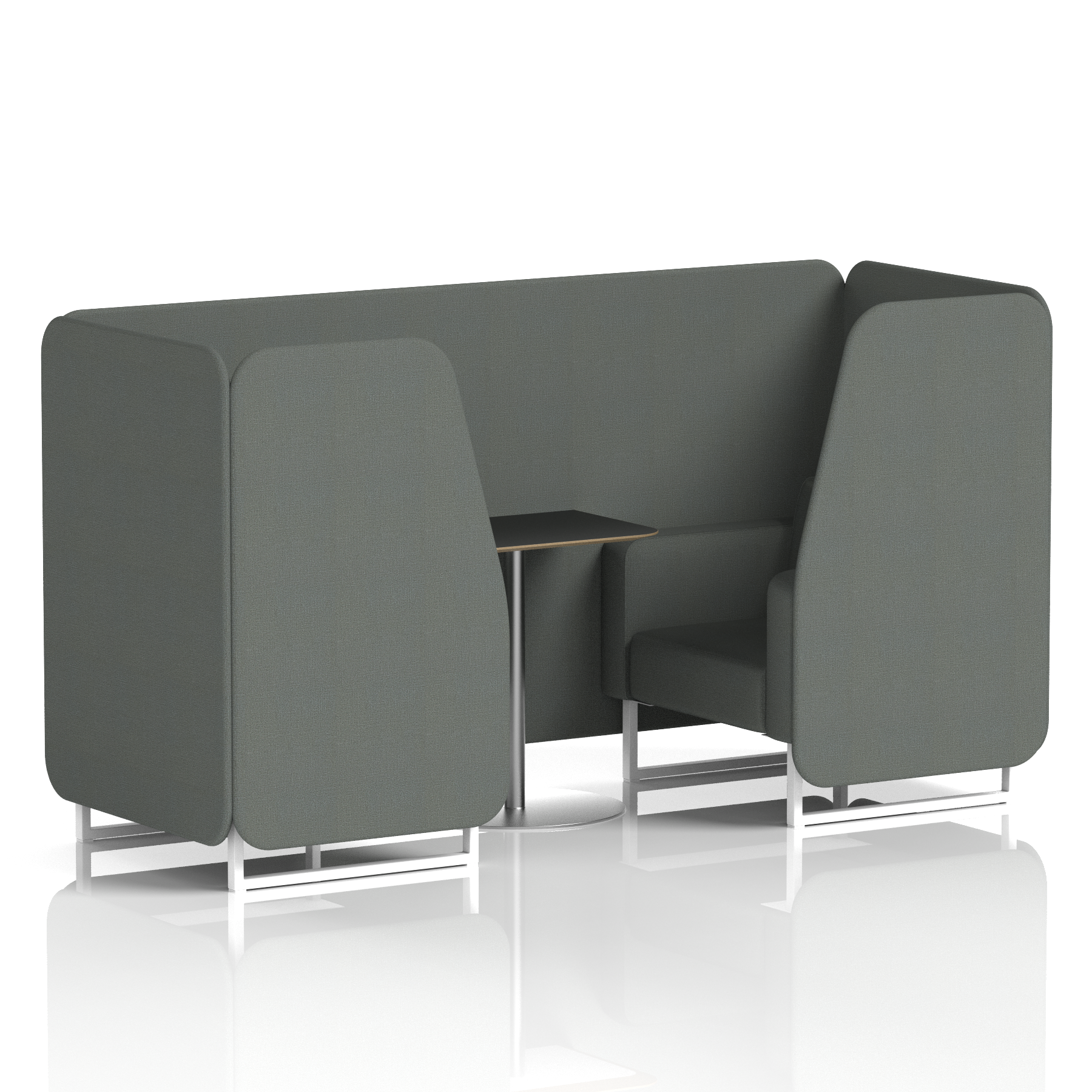 Brixworth Booth With White Legs And Black Table In Single Tone