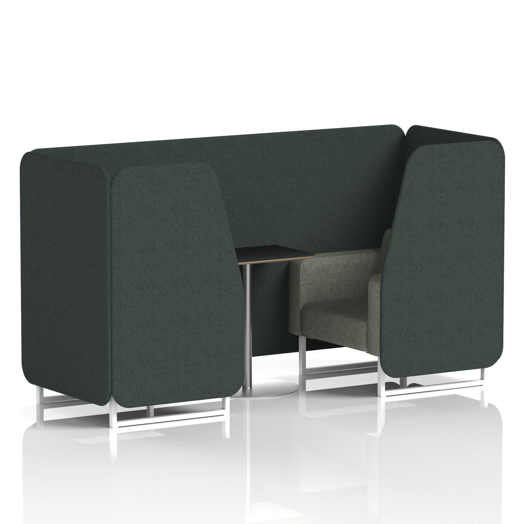 Brixworth Booth With Black Table In Two Tone