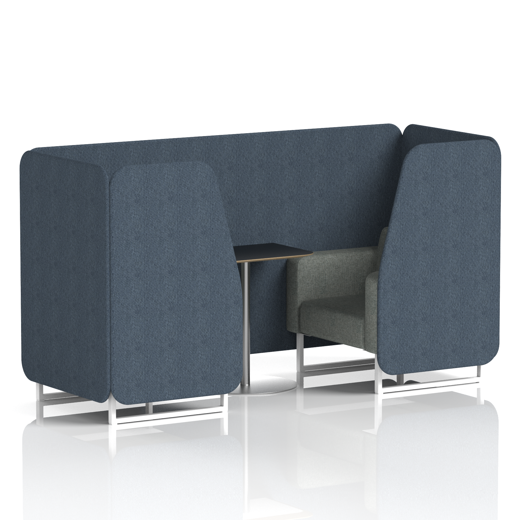 Brixworth Booth With White Legs And Black Table In Two Tone