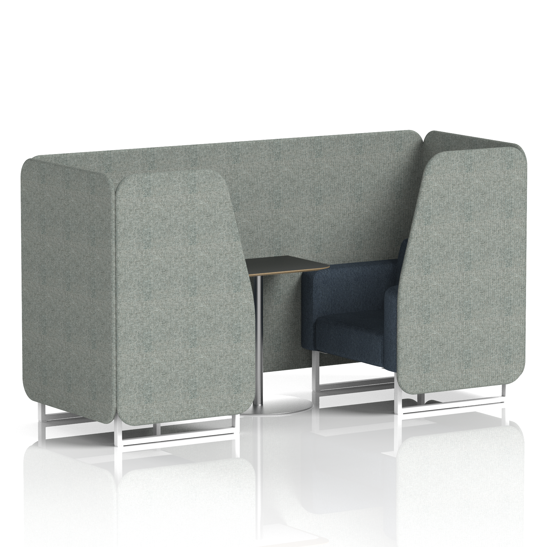 Brixworth Booth With White Legs And Black Table In Two Tone