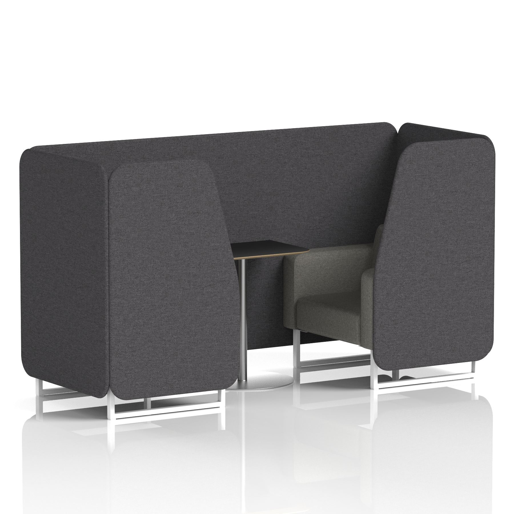 Brixworth Booth With White Legs And Black Table In Two Tone