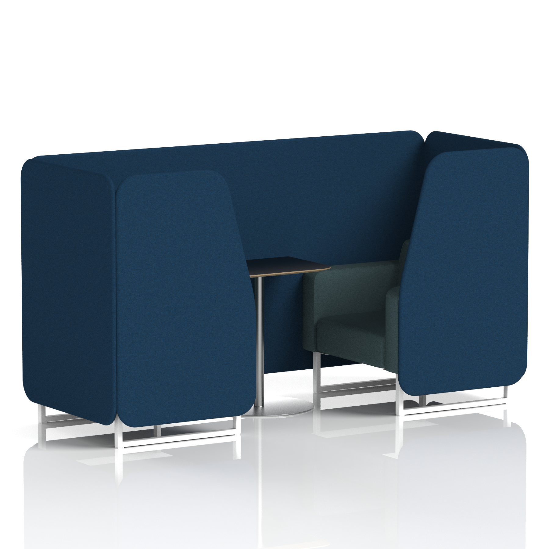 Brixworth Booth With White Legs And Black Table In Two Tone