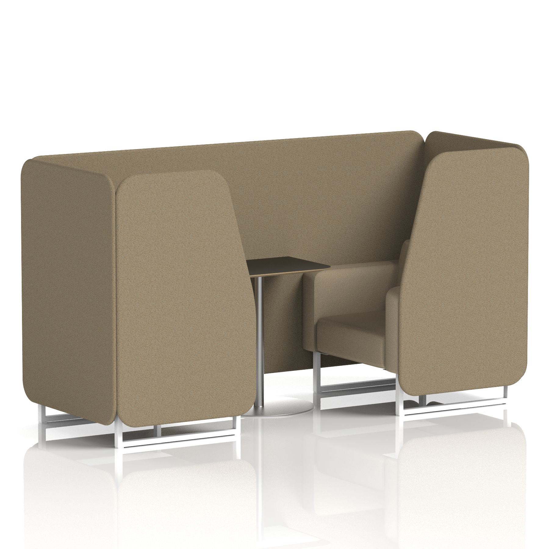 Brixworth Booth With White Legs And Black Table In Two Tone