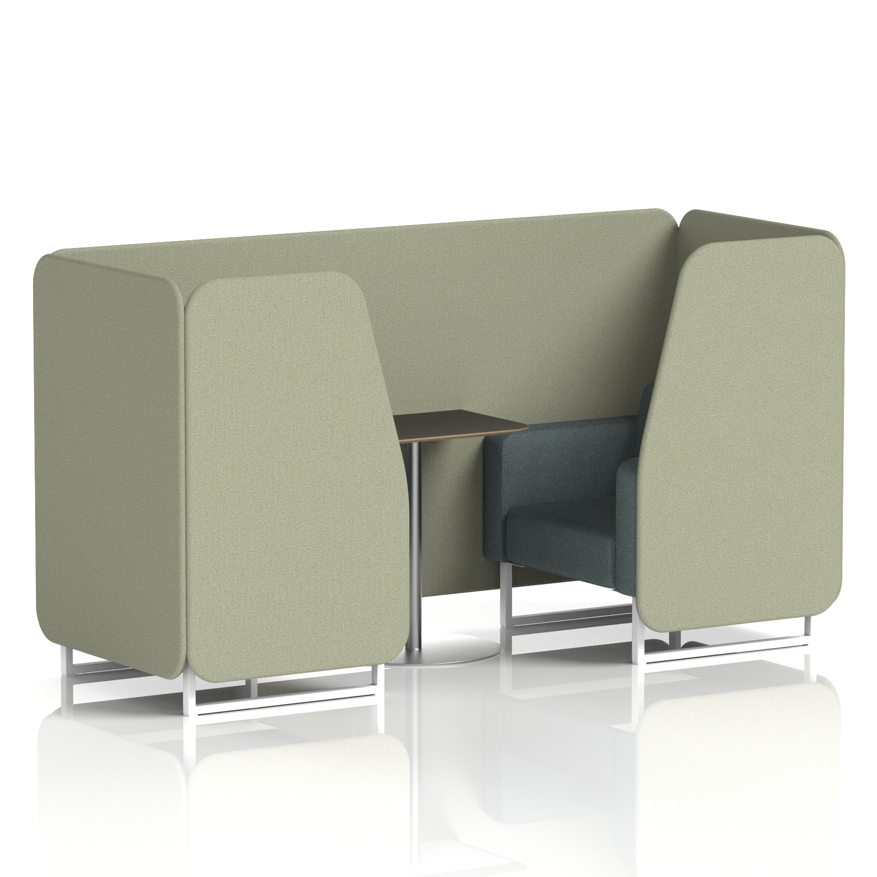 Brixworth Booth With Black Table In Two Tone