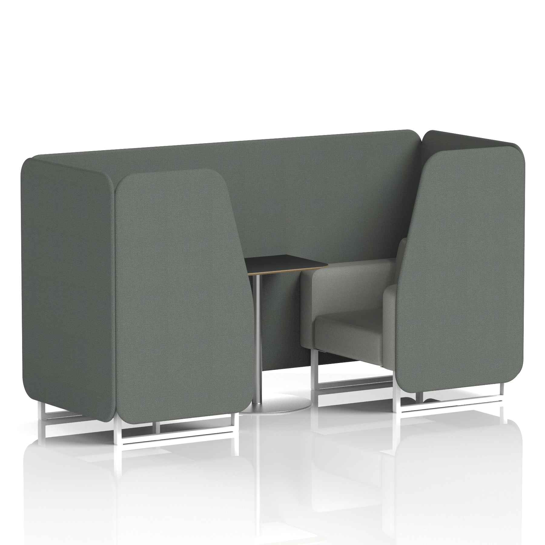Brixworth Booth With White Legs And Black Table In Two Tone