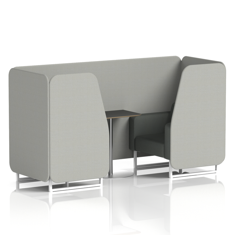 Brixworth Booth With White Legs And Black Table In Two Tone