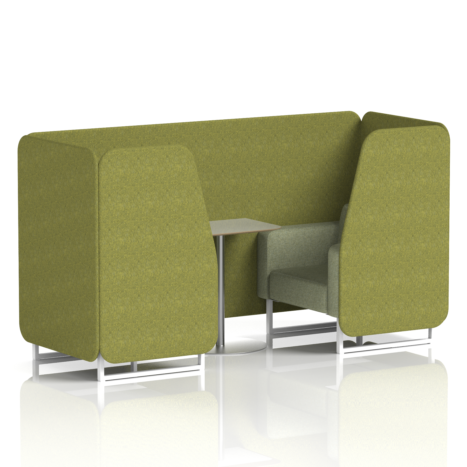 Brixworth Booth With White Legs And Grey Table In Two Tone