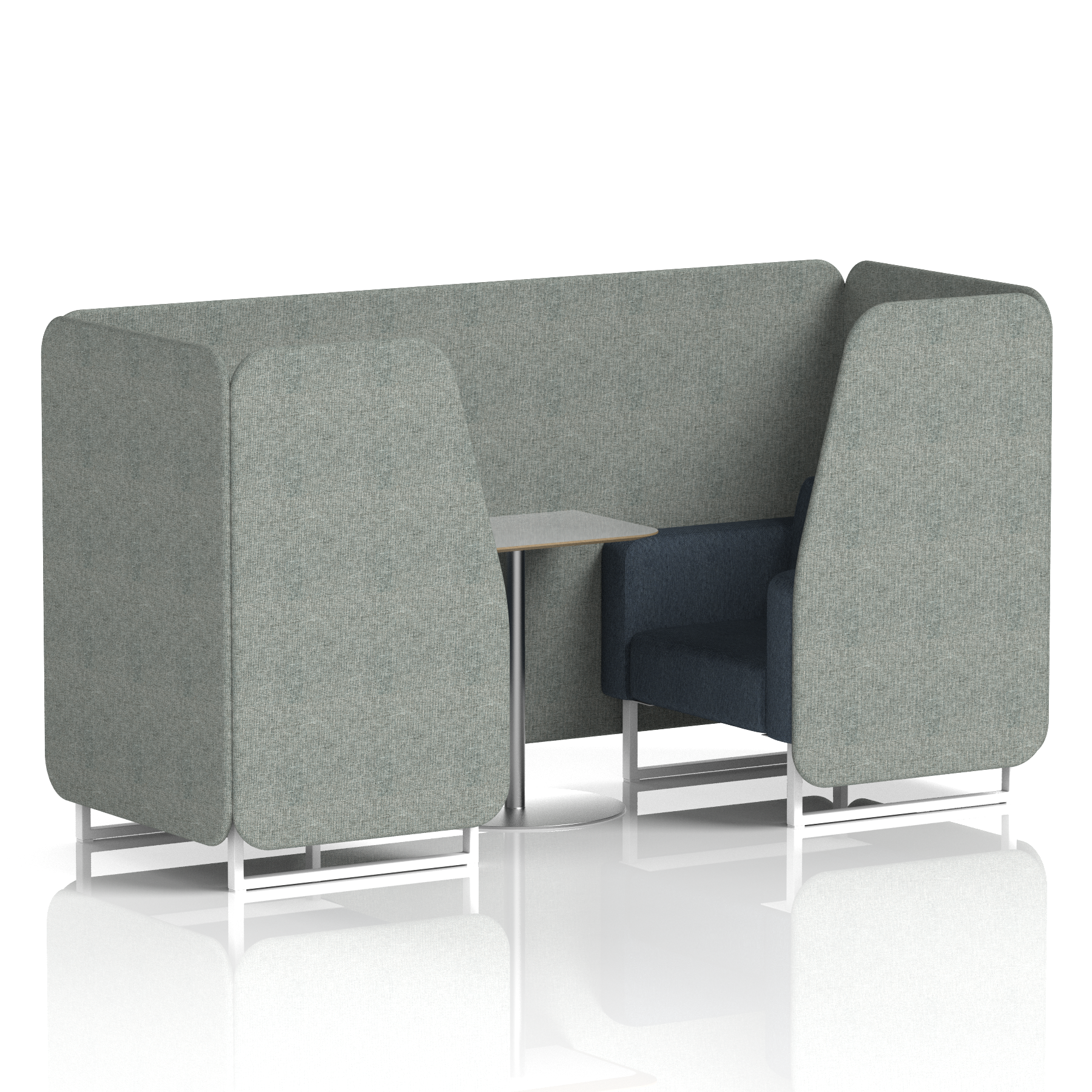 Brixworth Booth With White Legs And Grey Table In Two Tone