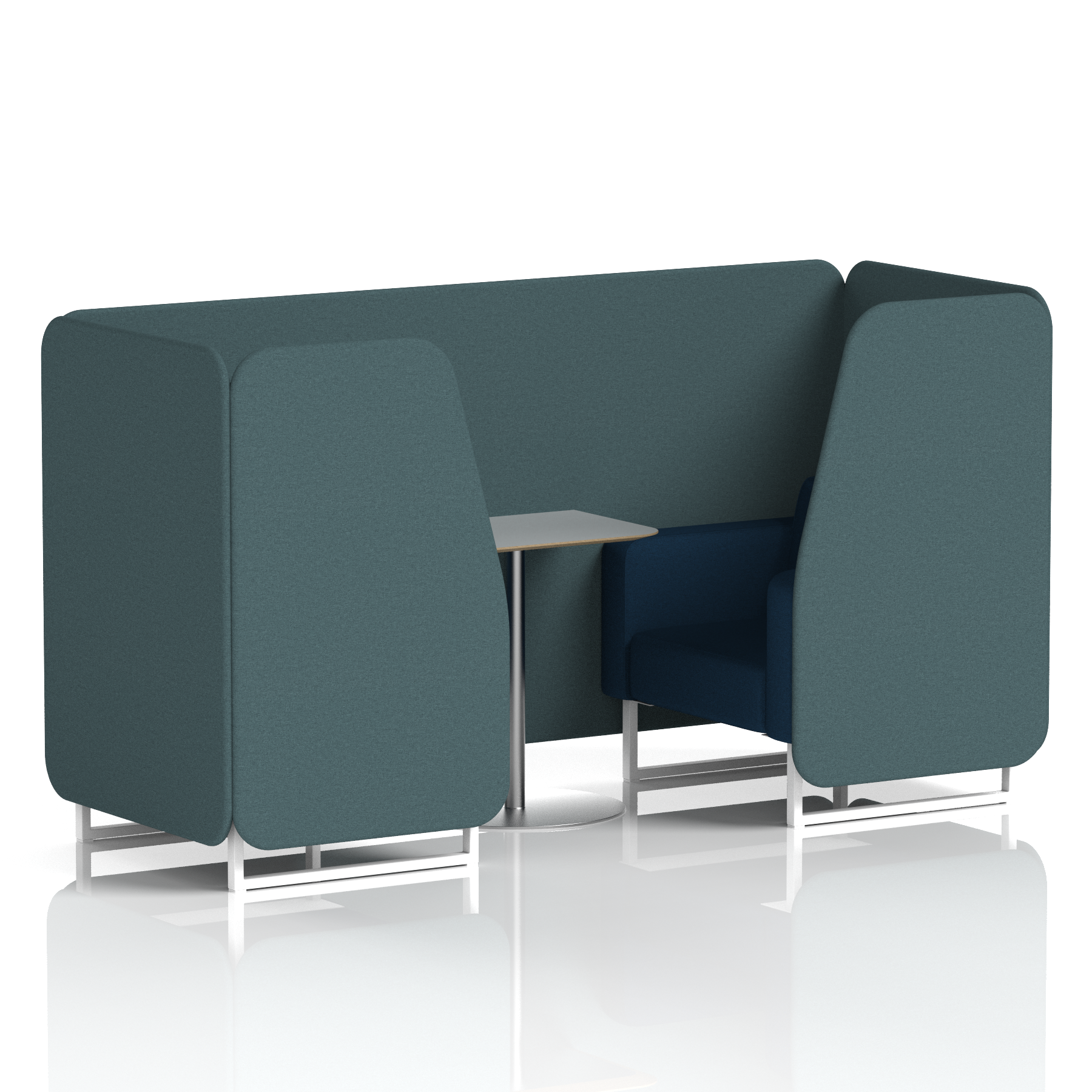 Brixworth Booth With White Legs And Grey Table In Two Tone