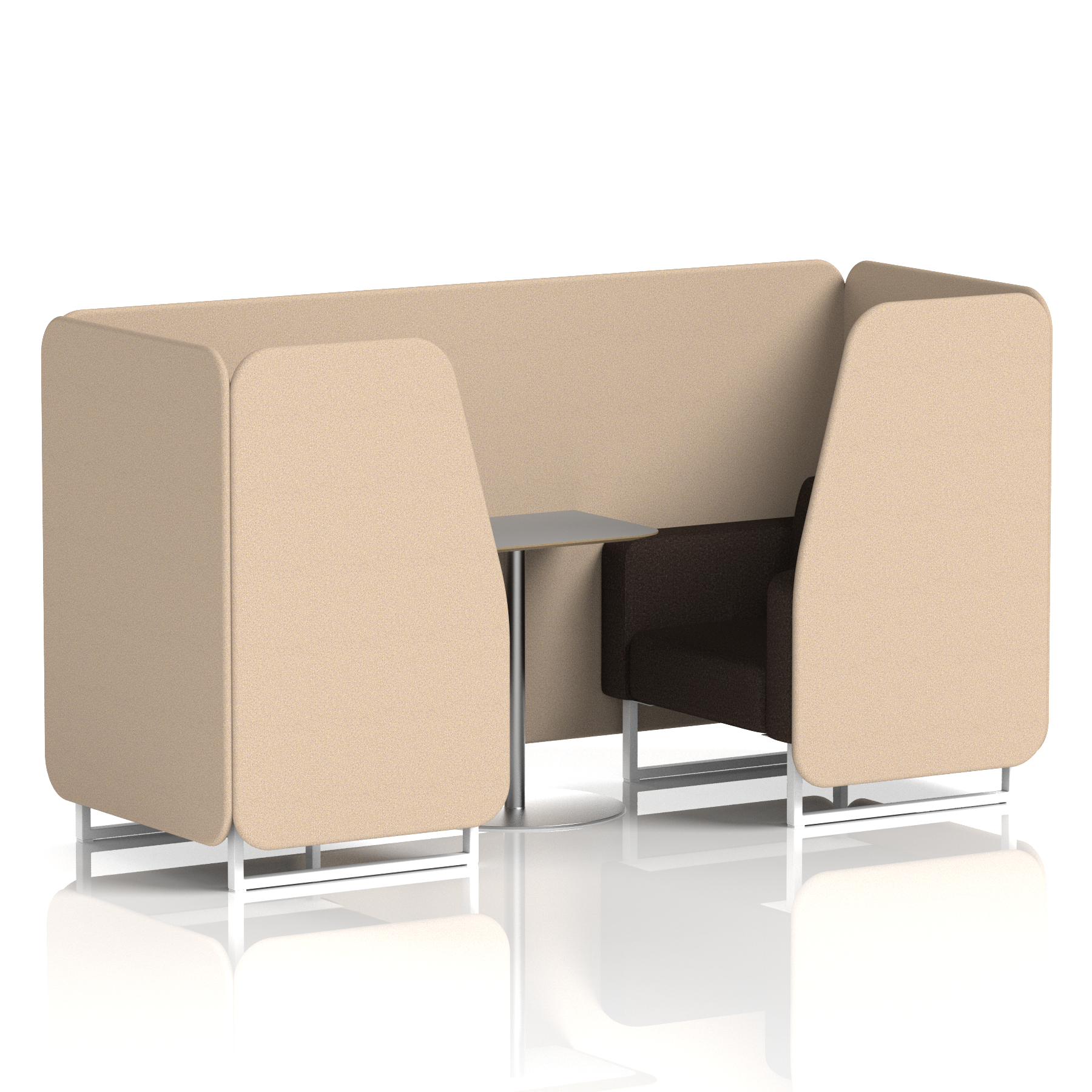 Brixworth Booth With White Legs And Grey Table In Two Tone