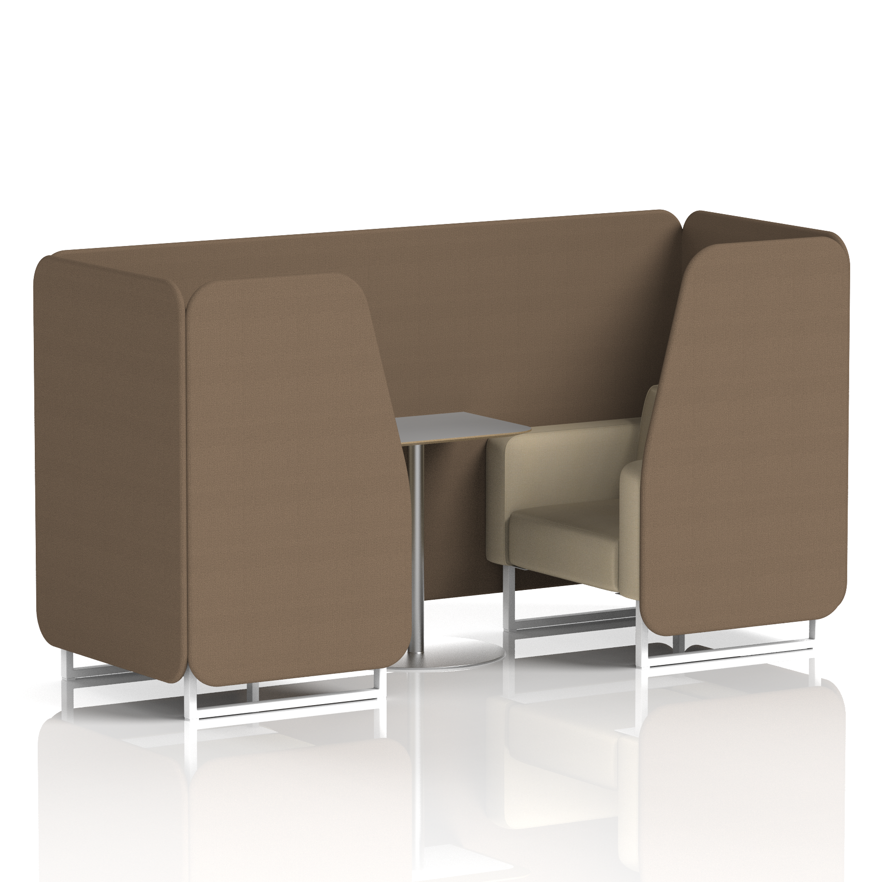 Brixworth Booth With White Legs And Grey Table In Two Tone