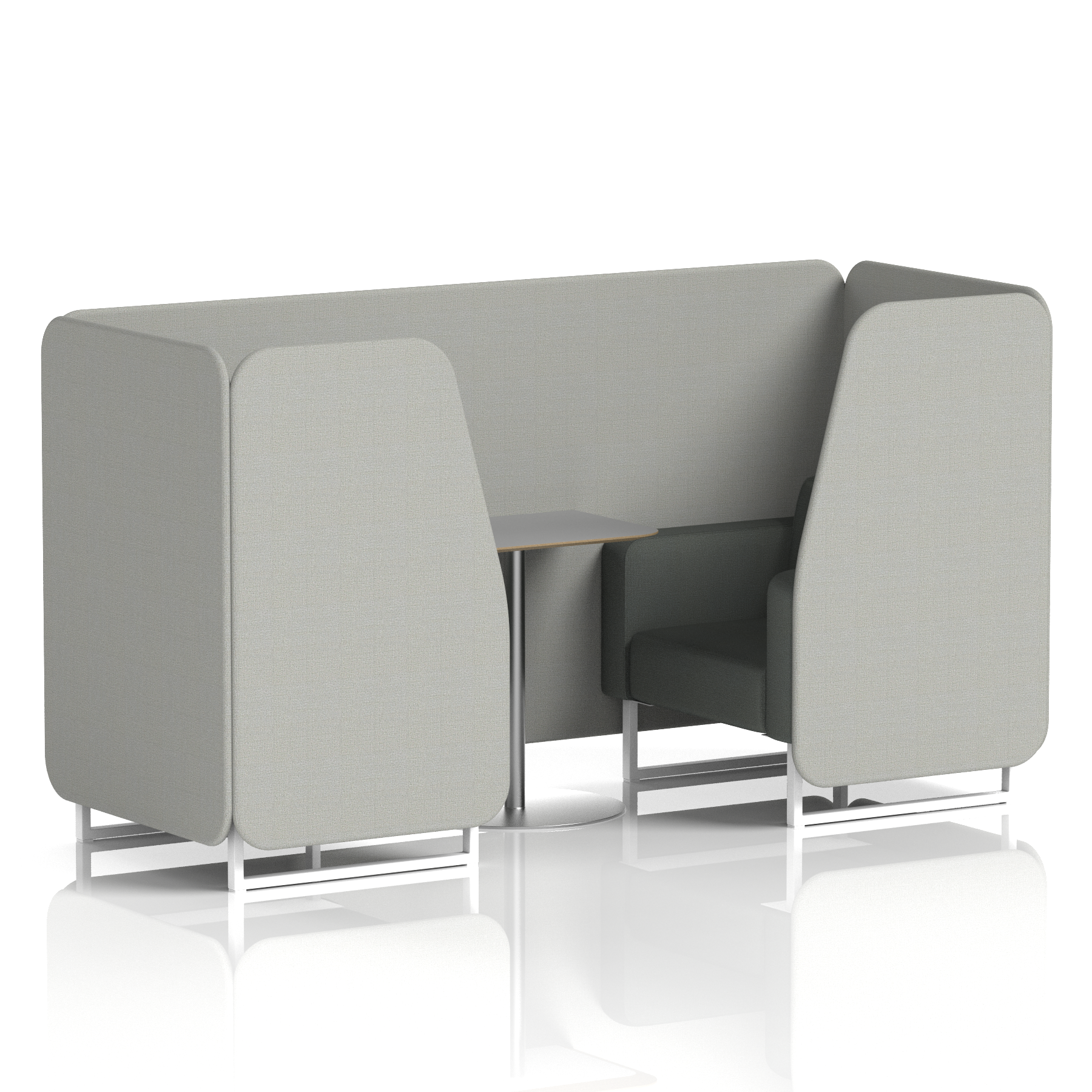 Brixworth Booth With White Legs And Grey Table In Two Tone